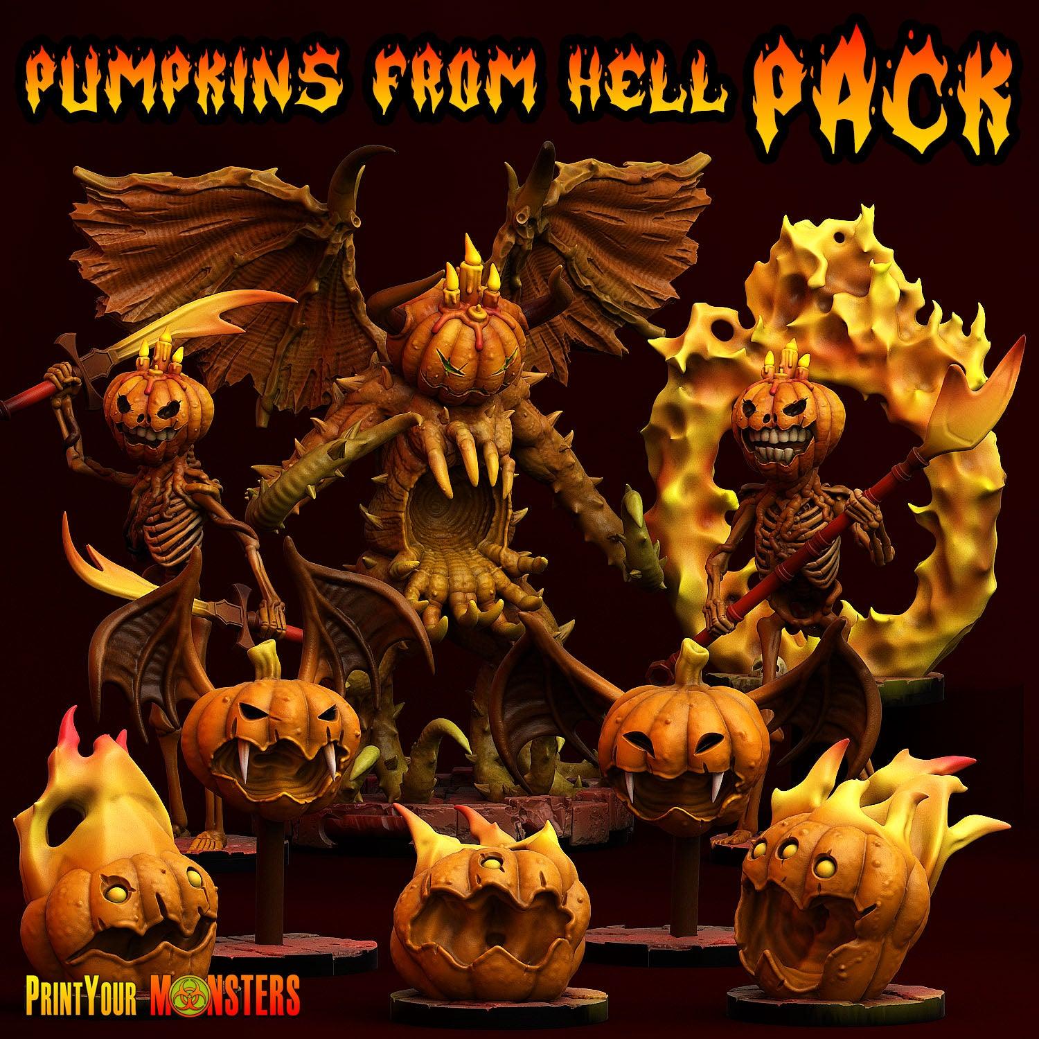 3D Printed Print your Monster Pumpkin Bats Pumpkins From Hell 28 32mm D&D