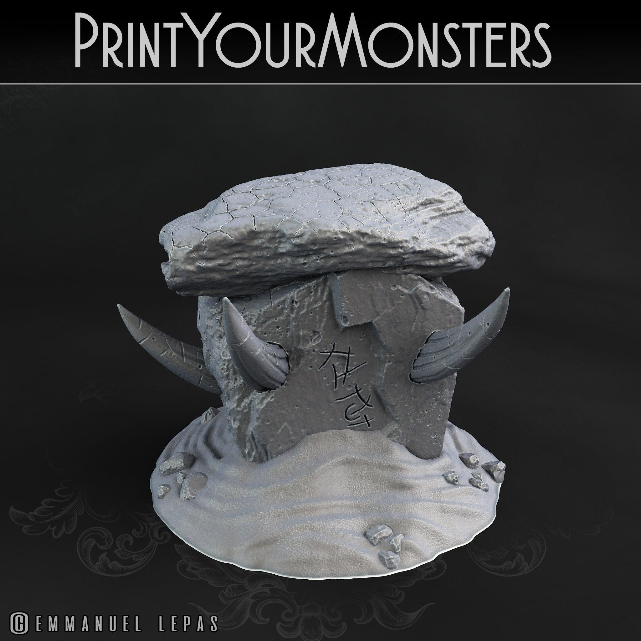 3D Printed Print Your Monsters Desert Monster Rocks Desert Orcs Set 28mm - 32mm D&D Wargaming