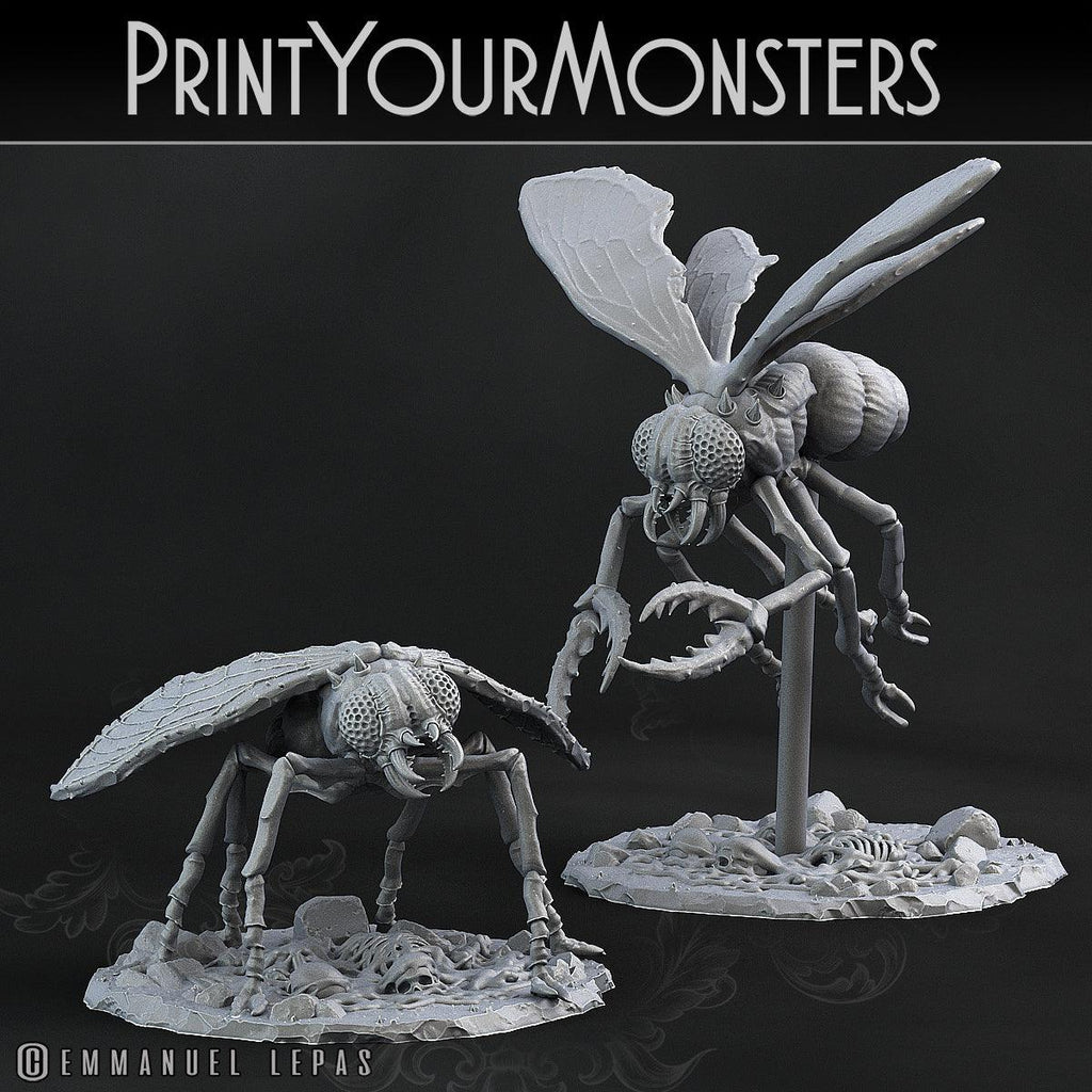 3D Printed Print Your Monsters Giant Flies Total Insects 28mm - 32mm D&D Wargaming