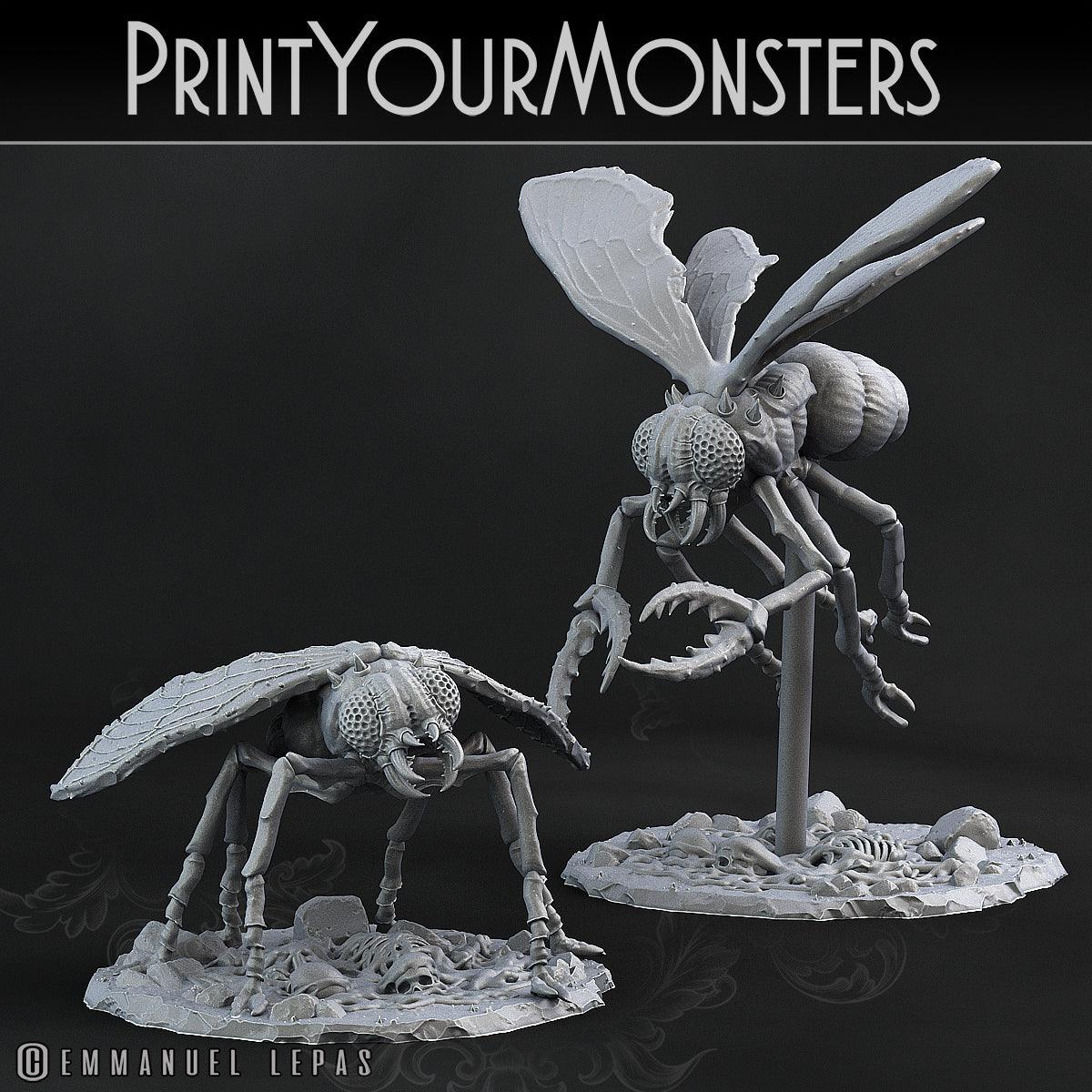 3D Printed Print Your Monsters Giant Flies Total Insects 28mm - 32mm D&D Wargaming