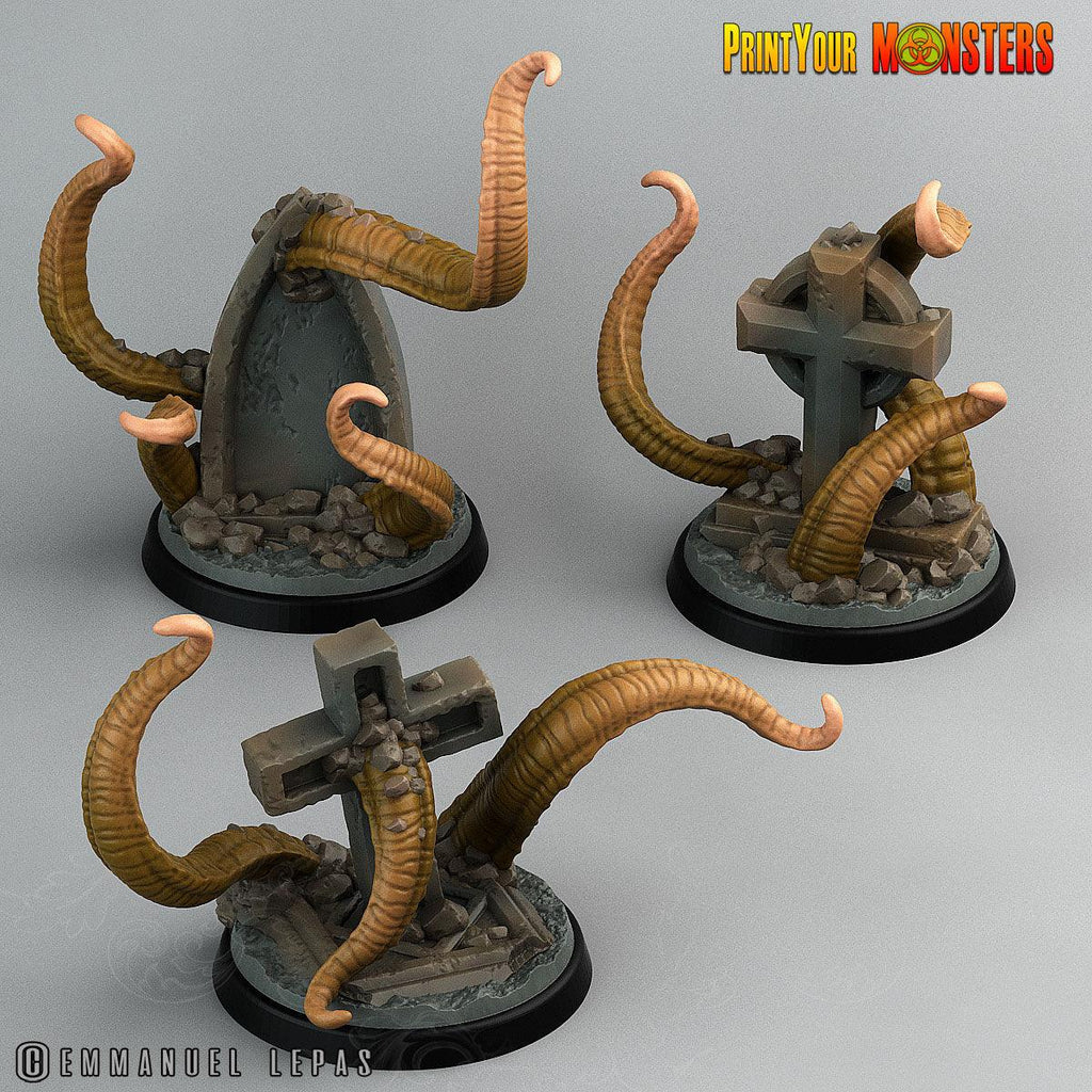 3D Printed Print Your Monsters Graveyard Tentacles The Living Graveyard 28mm - 32mm D&D Wargaming