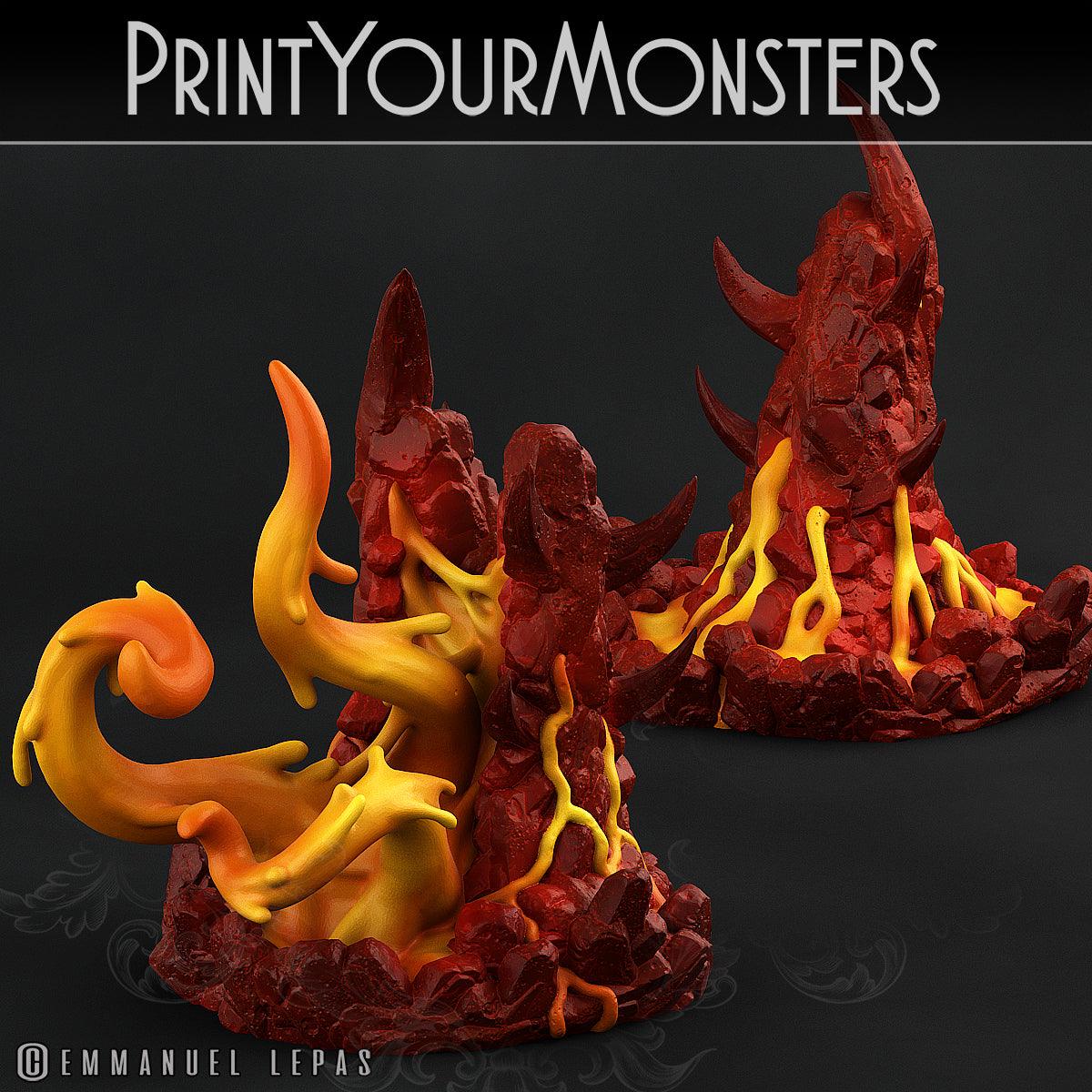 3D Printed Print Your Monsters Infernal Magma Set 28mm - 32mm D&D Wargaming