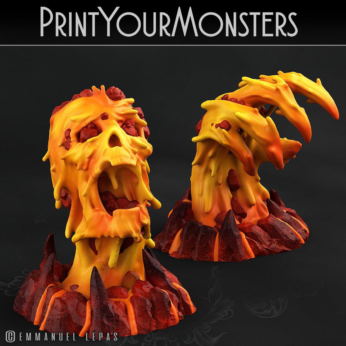3D Printed Print Your Monsters Infernal Magma Set 28mm - 32mm D&D Wargaming