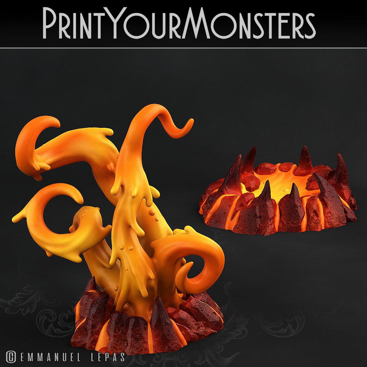 3D Printed Print Your Monsters Infernal Magma Set 28mm - 32mm D&D Wargaming