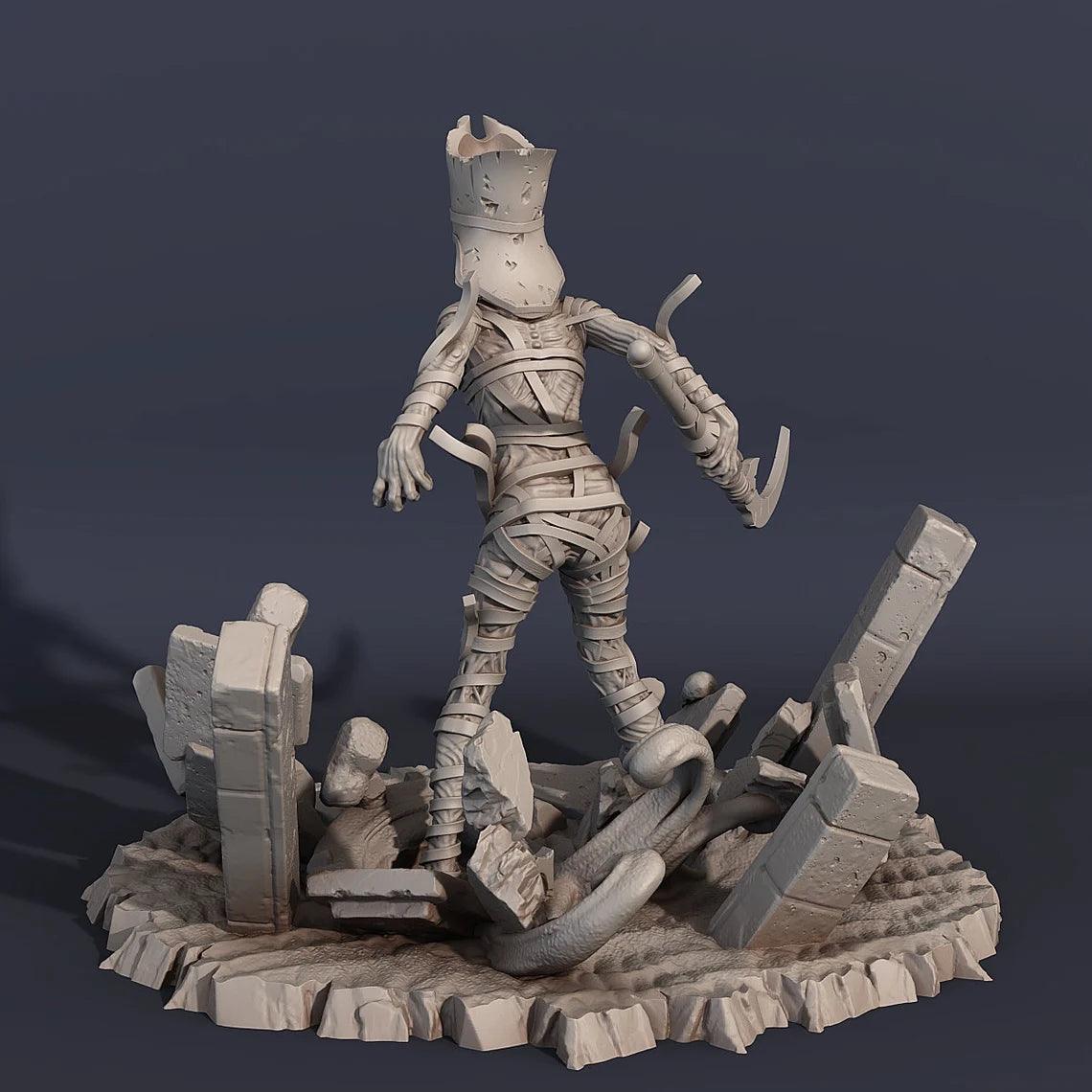 3D Printed Print Your Monsters Mummy Nephytis, Queen of the Stands  28mm - 32mm D&D Wargaming