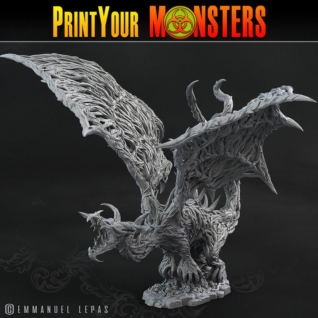 3D Printed Print Your Monsters Nightmare Forest Dragon The Shadowcreep Wood Set 28mm - 32mm D&D Wargaming