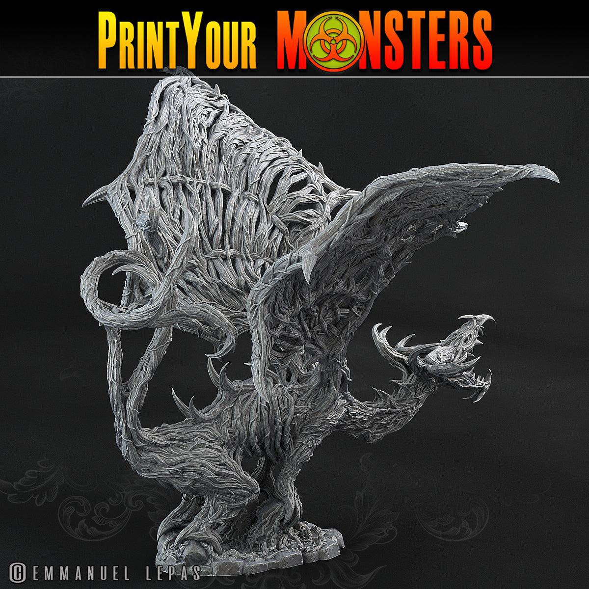 3D Printed Print Your Monsters Nightmare Forest Dragon The Shadowcreep Wood Set 28mm - 32mm D&D Wargaming