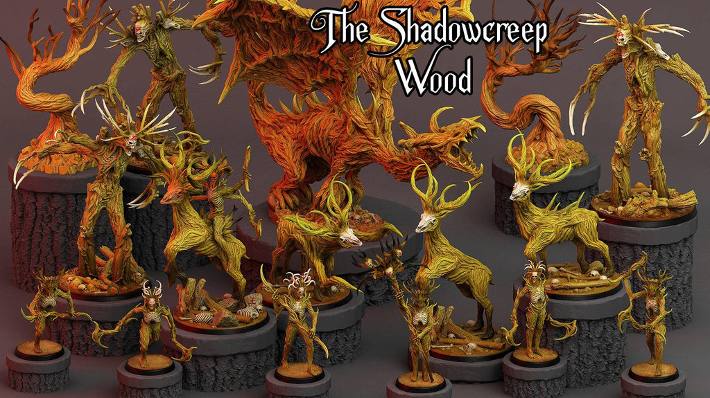3D Printed Print Your Monsters Nightmare Forest Dragon The Shadowcreep Wood Set 28mm - 32mm D&D Wargaming