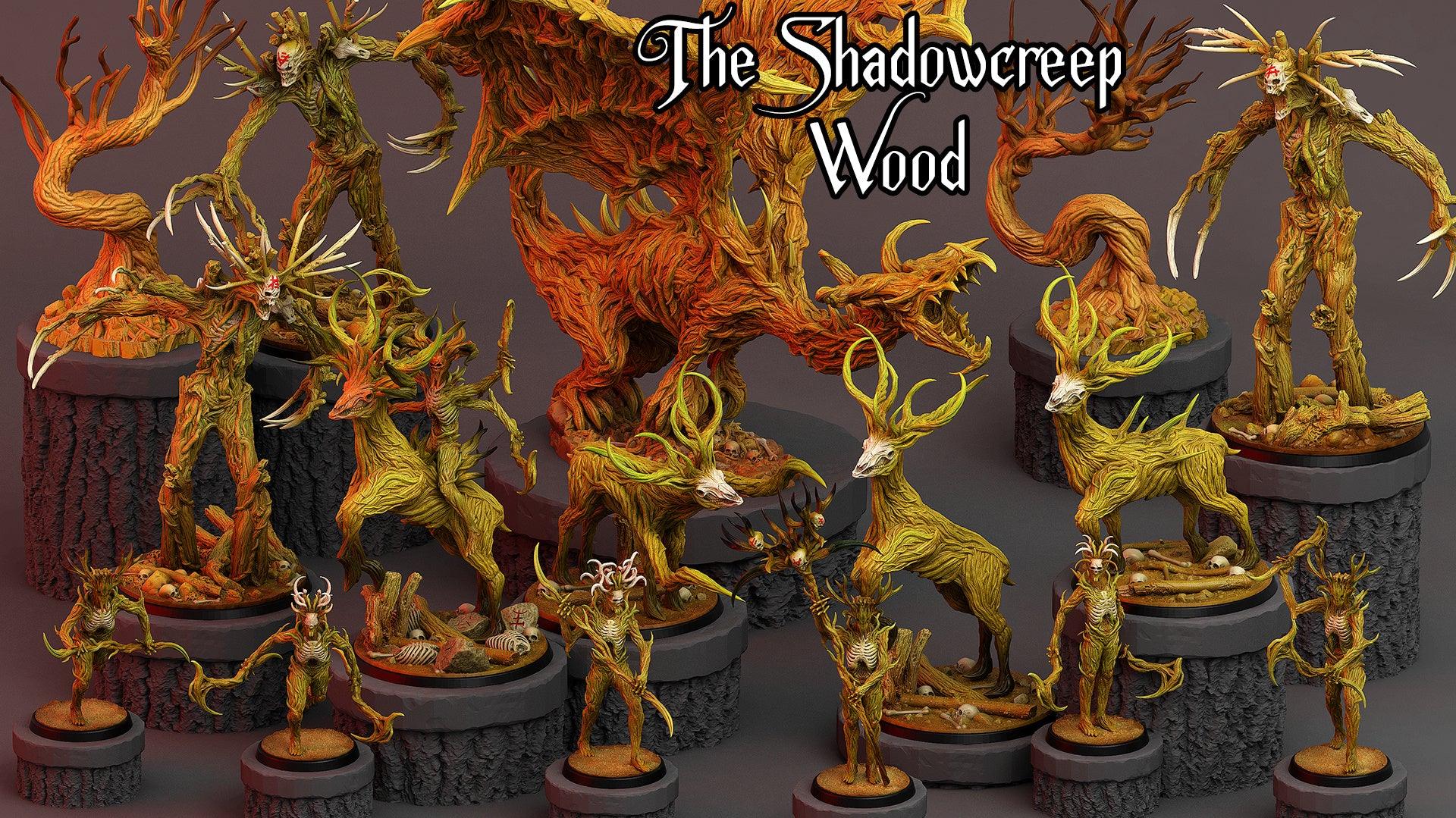 3D Printed Print Your Monsters Nightmare Forest Dragon The Shadowcreep Wood Set 28mm - 32mm D&D Wargaming