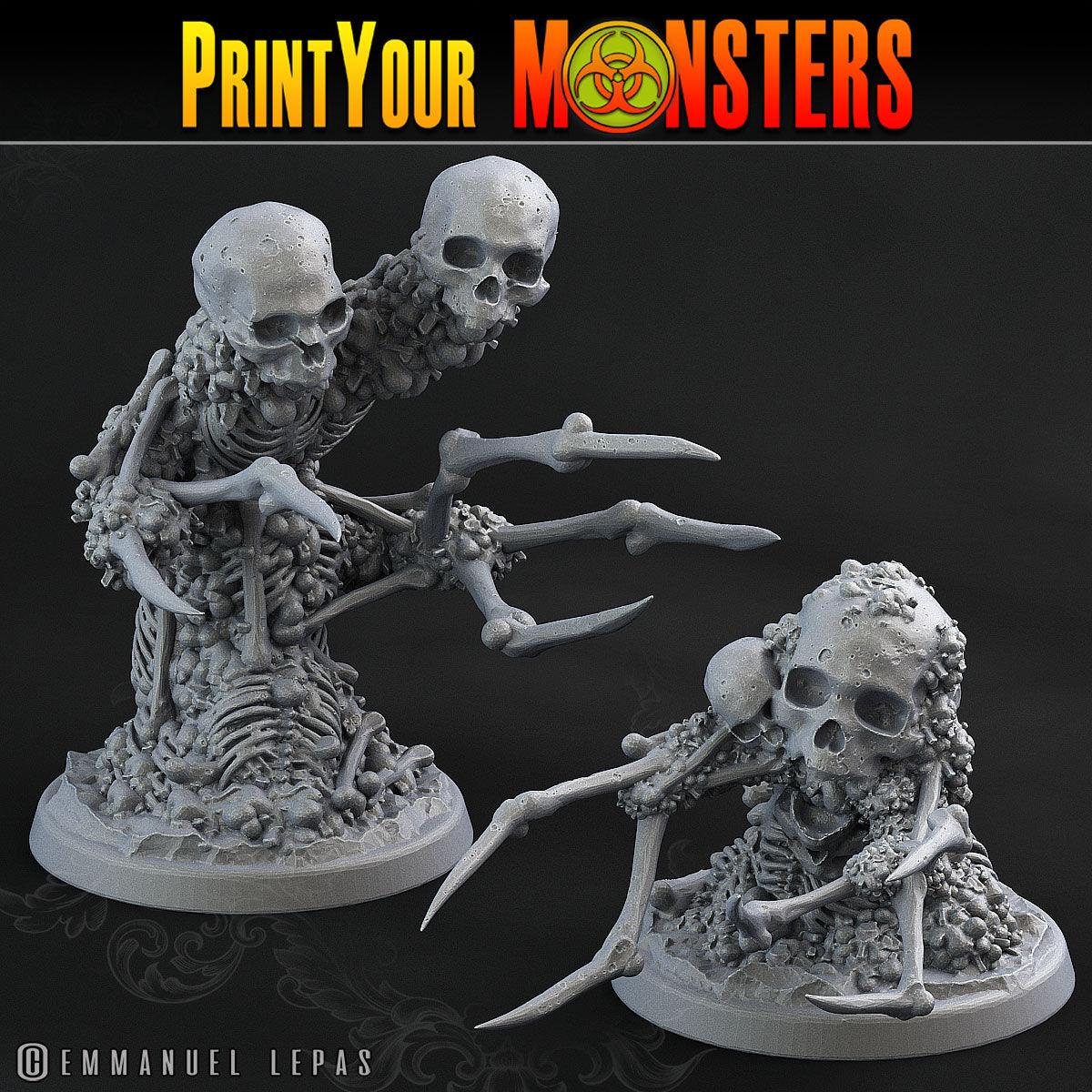 3D Printed Print Your Monsters Skeletons Land of Bones Set 28mm - 32mm D&D Wargaming