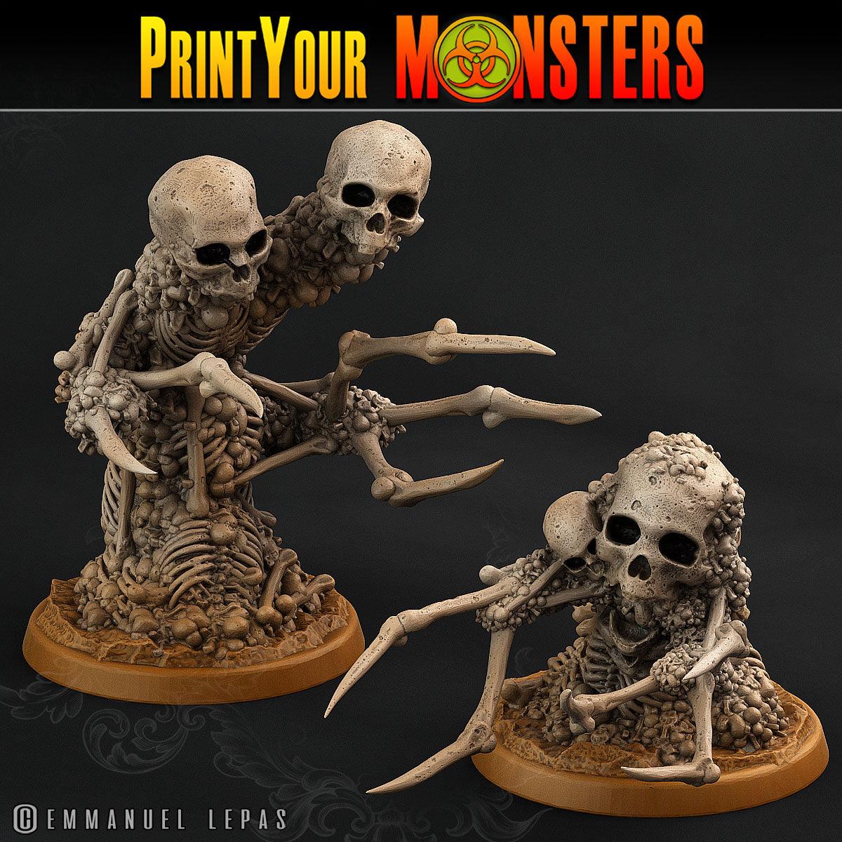 3D Printed Print Your Monsters Skeletons Land of Bones Set 28mm - 32mm D&D Wargaming