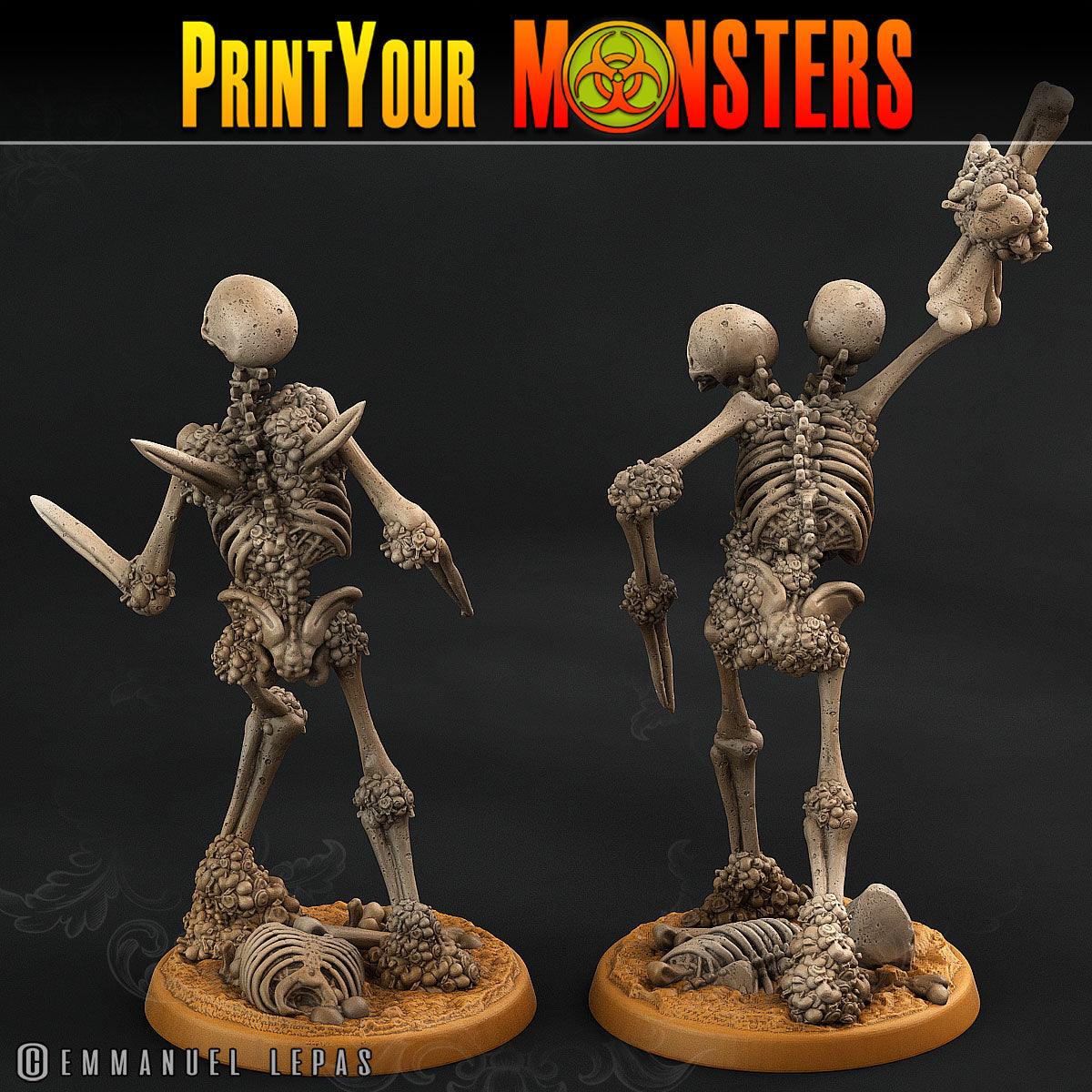 3D Printed Print Your Monsters Skeletons Land of Bones Set 28mm - 32mm D&D Wargaming