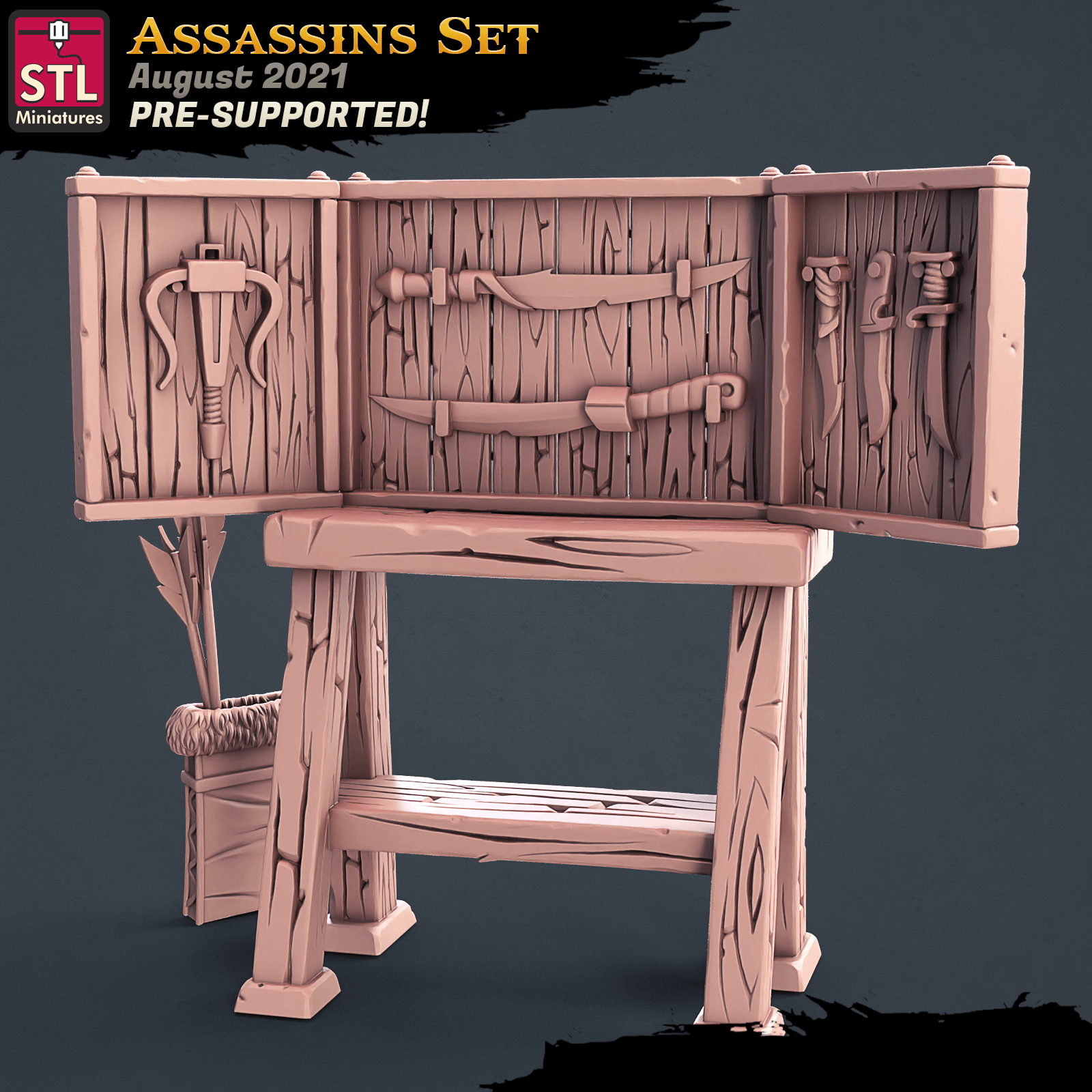 3D Printed STL Miniatures Assassins Set 28 - 32mm War Gaming D&D
