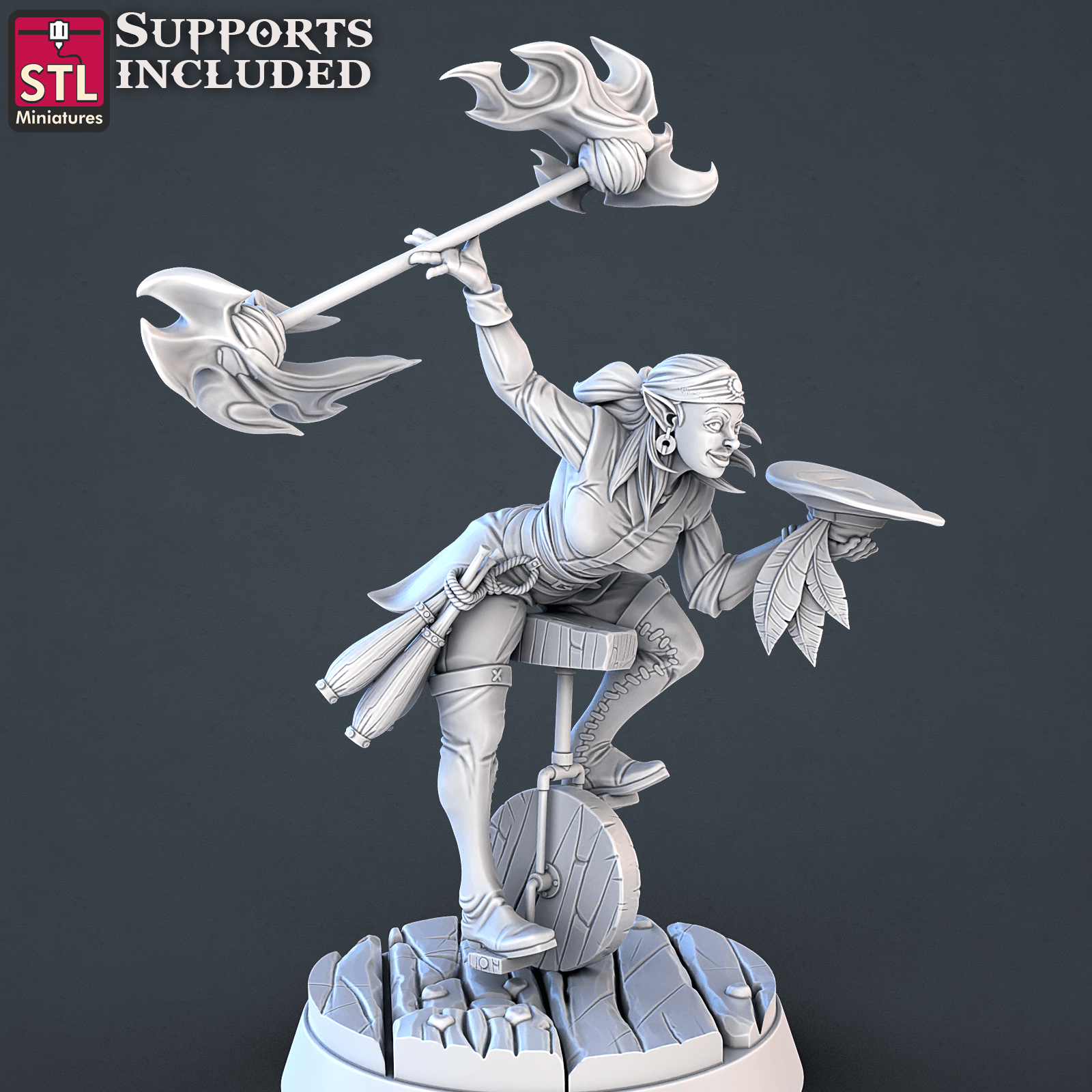 3D Printed STL Miniatures Carnival Vol 2 Set | 28 - 32mm War Gaming D&D