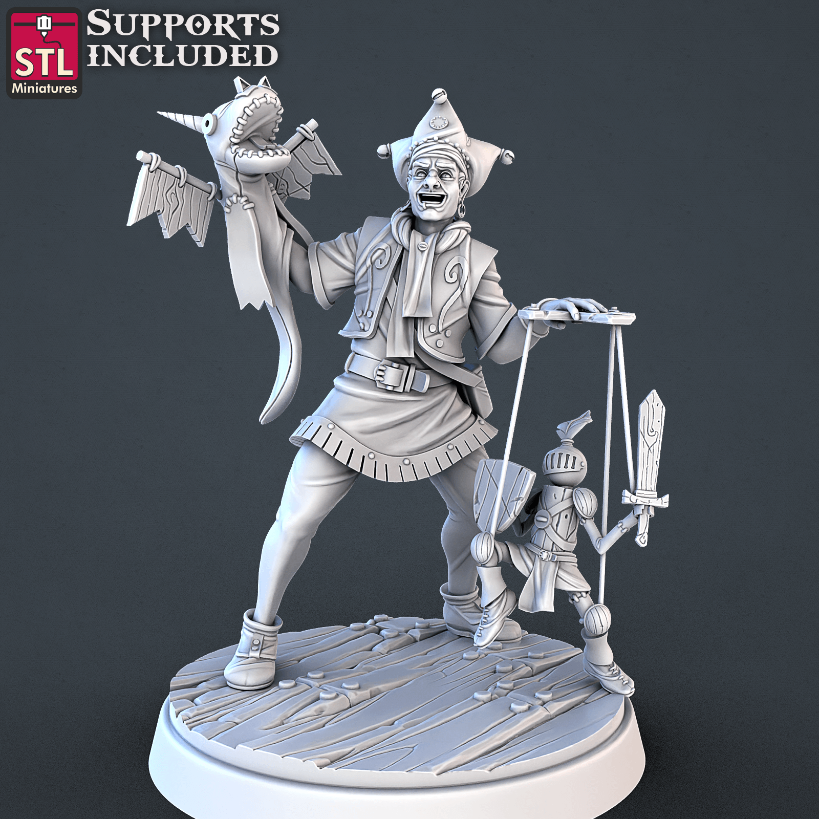 3D Printed STL Miniatures Carnival Vol 2 Set | 28 - 32mm War Gaming D&D