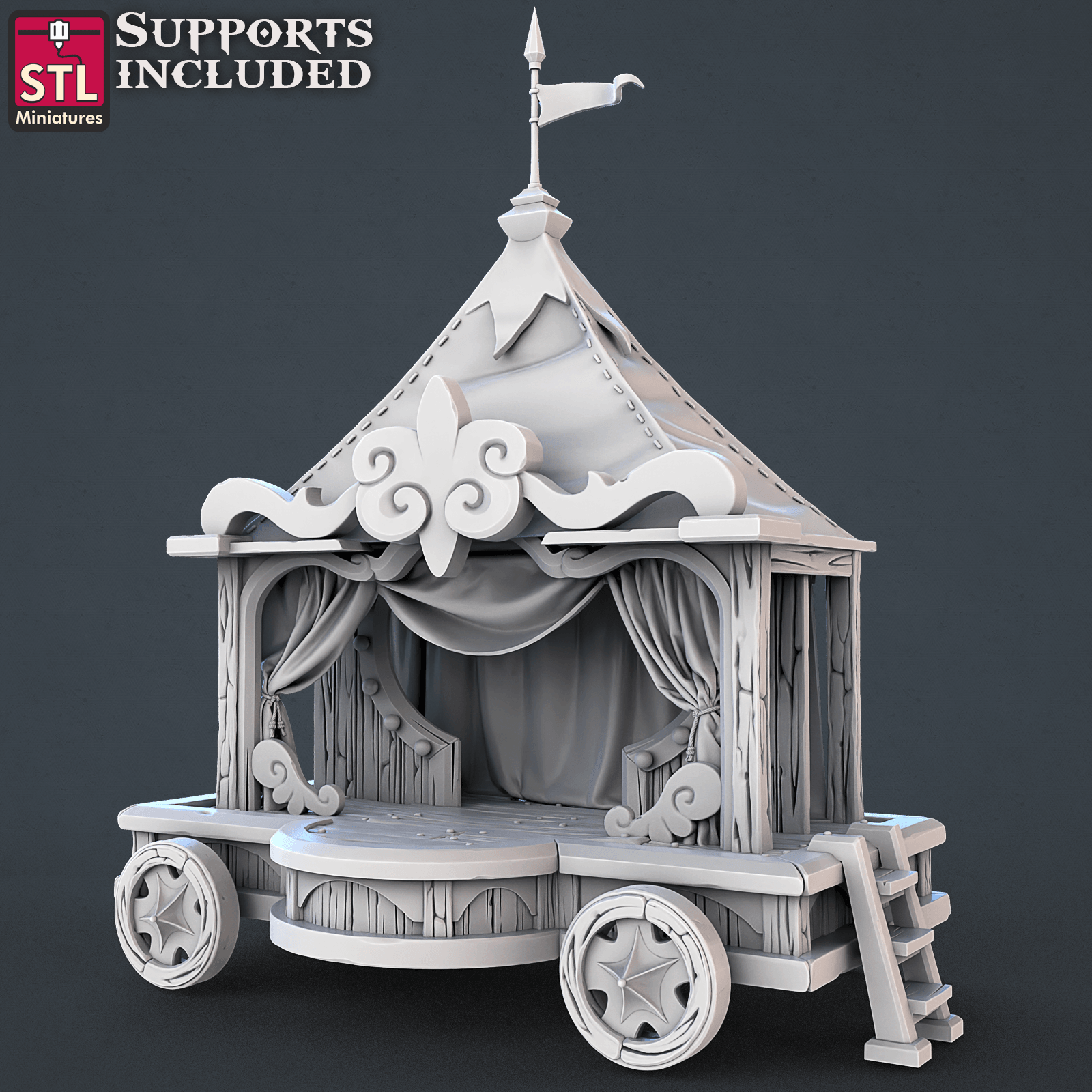 3D Printed STL Miniatures Carnival Vol 2 Set | 28 - 32mm War Gaming D&D