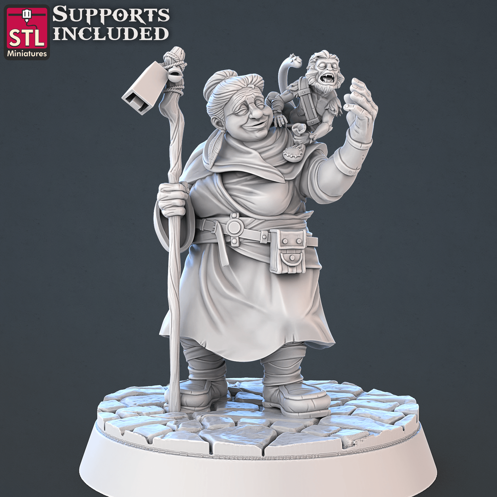 3D Printed STL Miniatures Food Vendors Set 28mm - 32mm War Gaming D&D