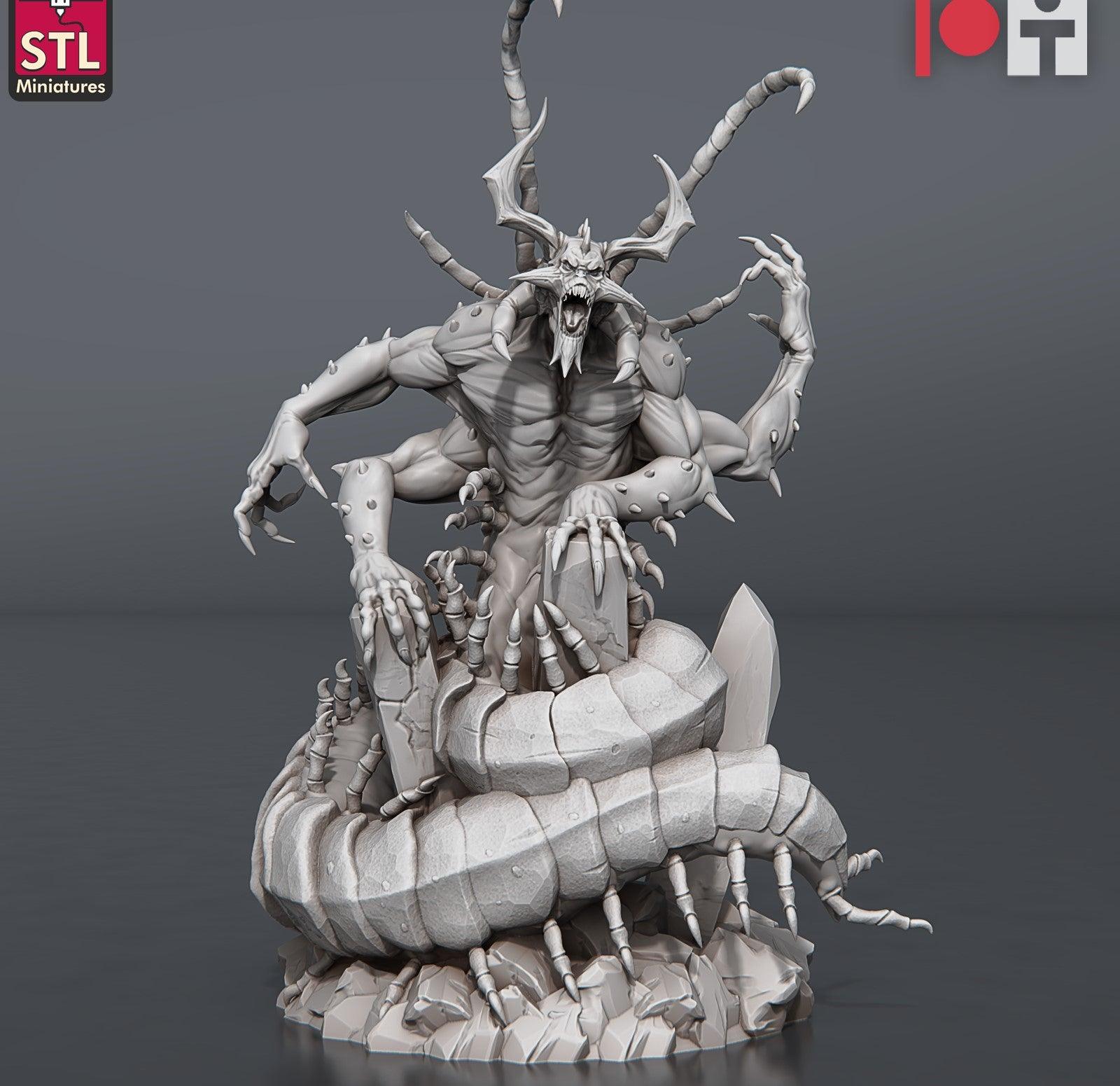 3D Printed STL Miniatures Tiszirain Scalpendra 28 - 32mm War Gaming D&D