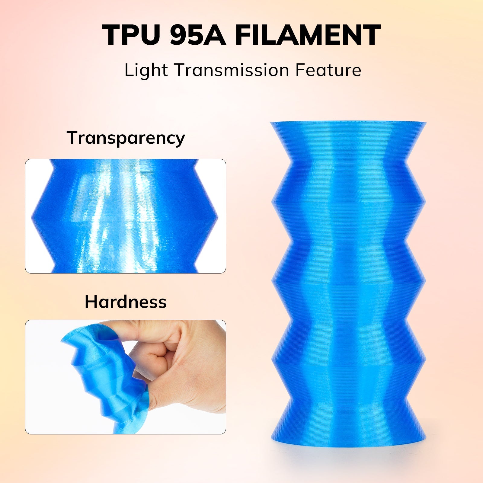 TPU Transparent 1.75mm, 1KG/2.2LB