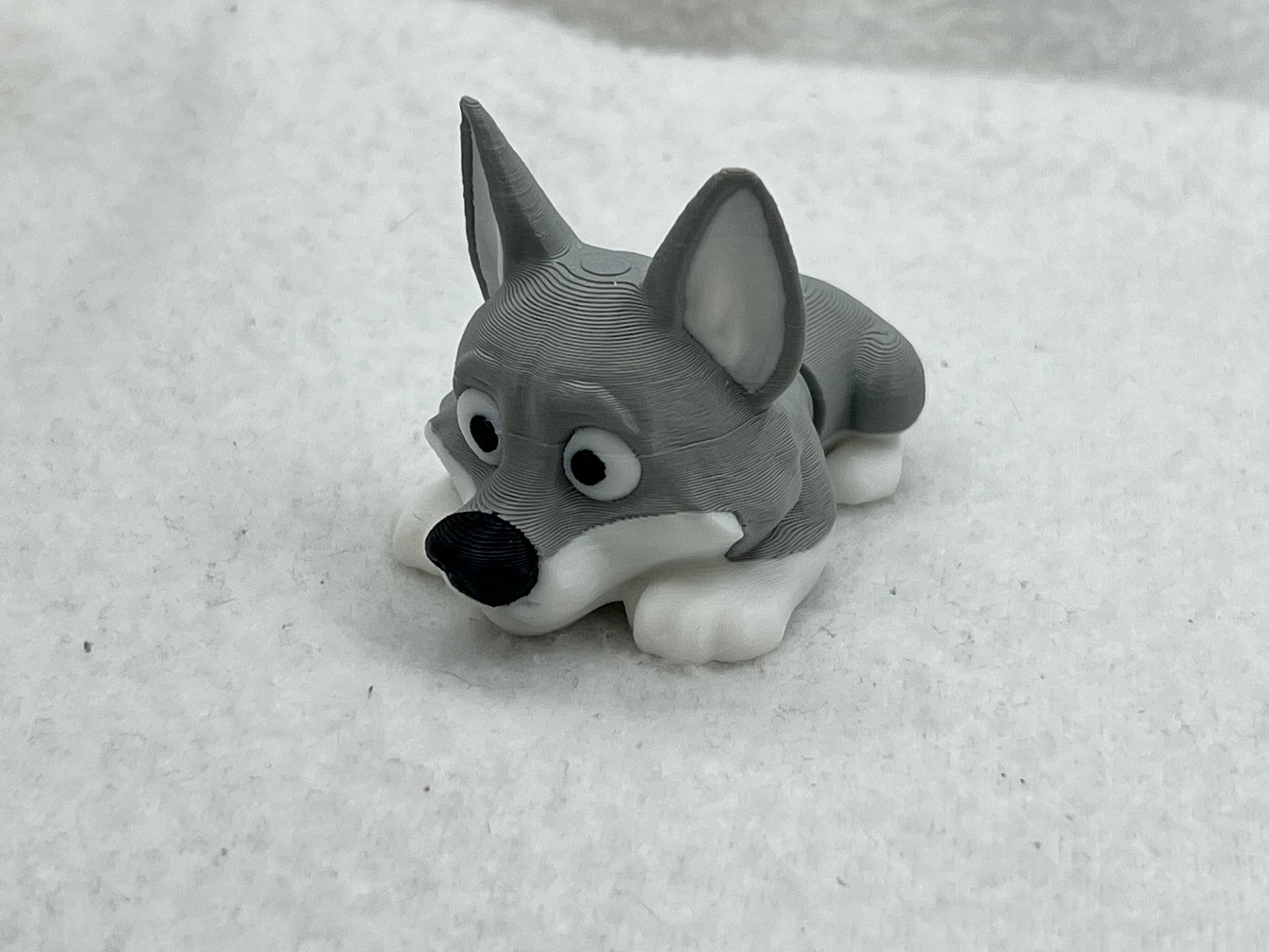 Flexible Articulated Wolf Toy 3D Printed Animal Figurine