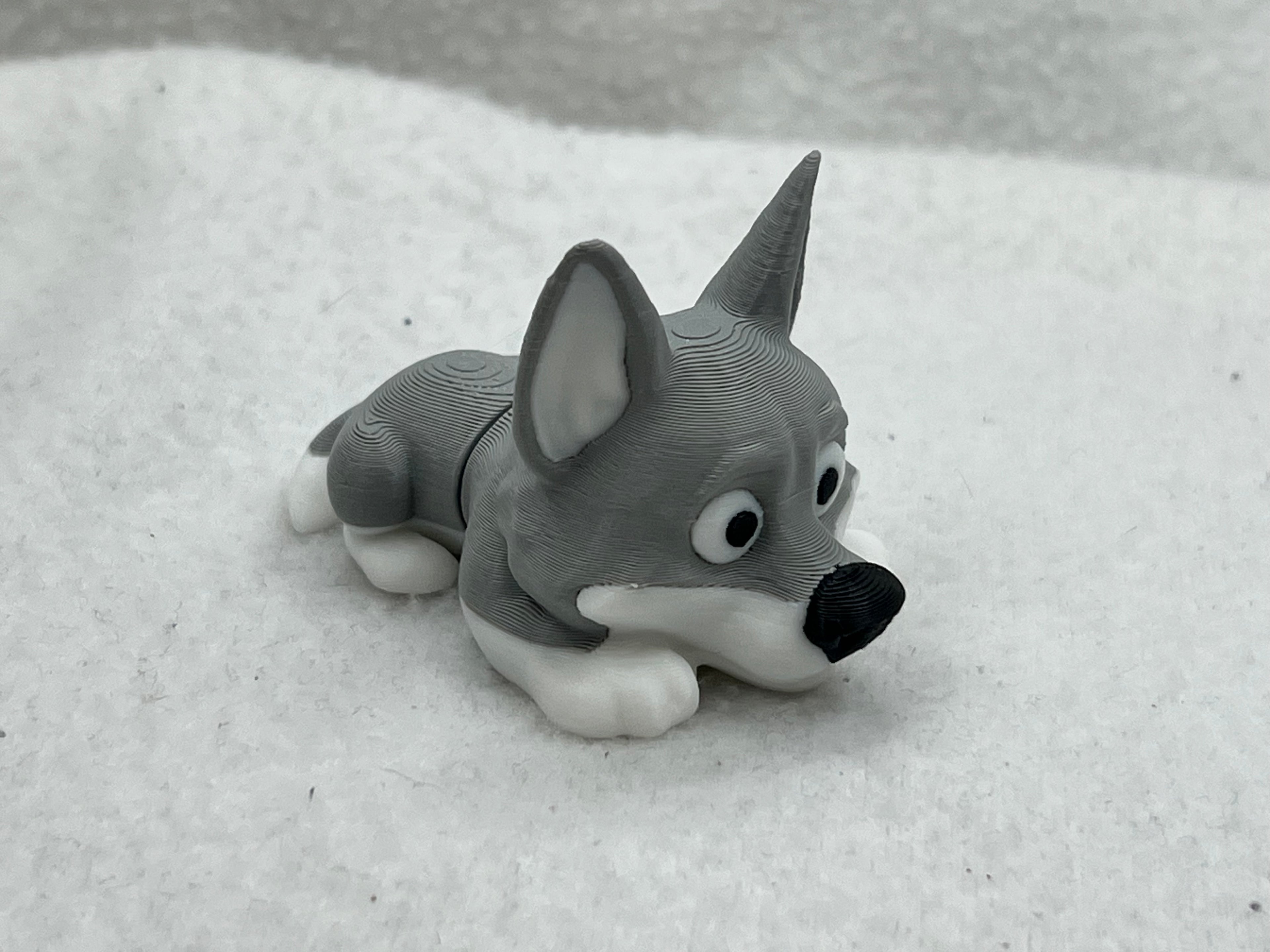 Flexible Articulated Wolf Toy 3D Printed Animal Figurine