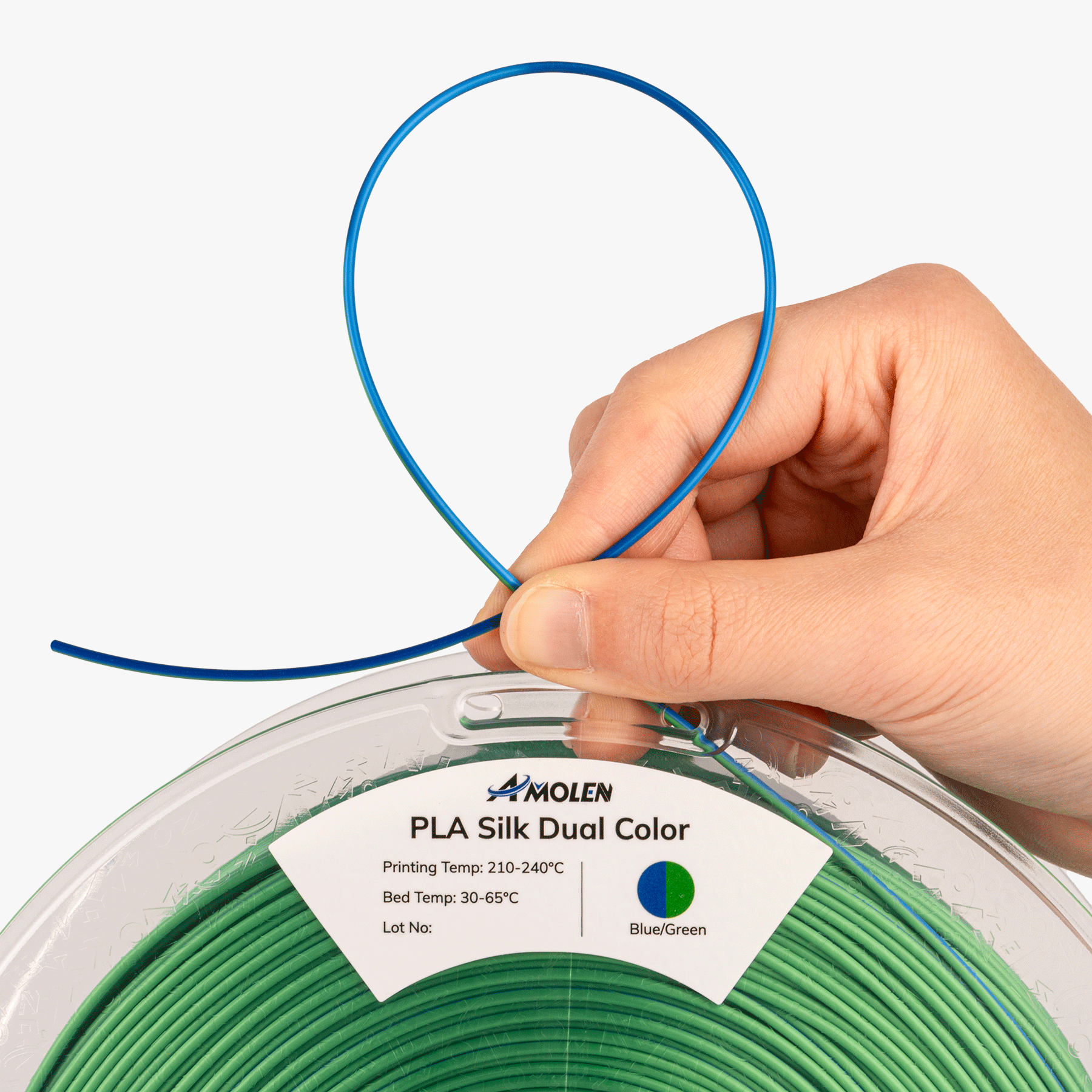 PLA Silk Dual Color Filament 1.75mm, 1KG/2.2LB