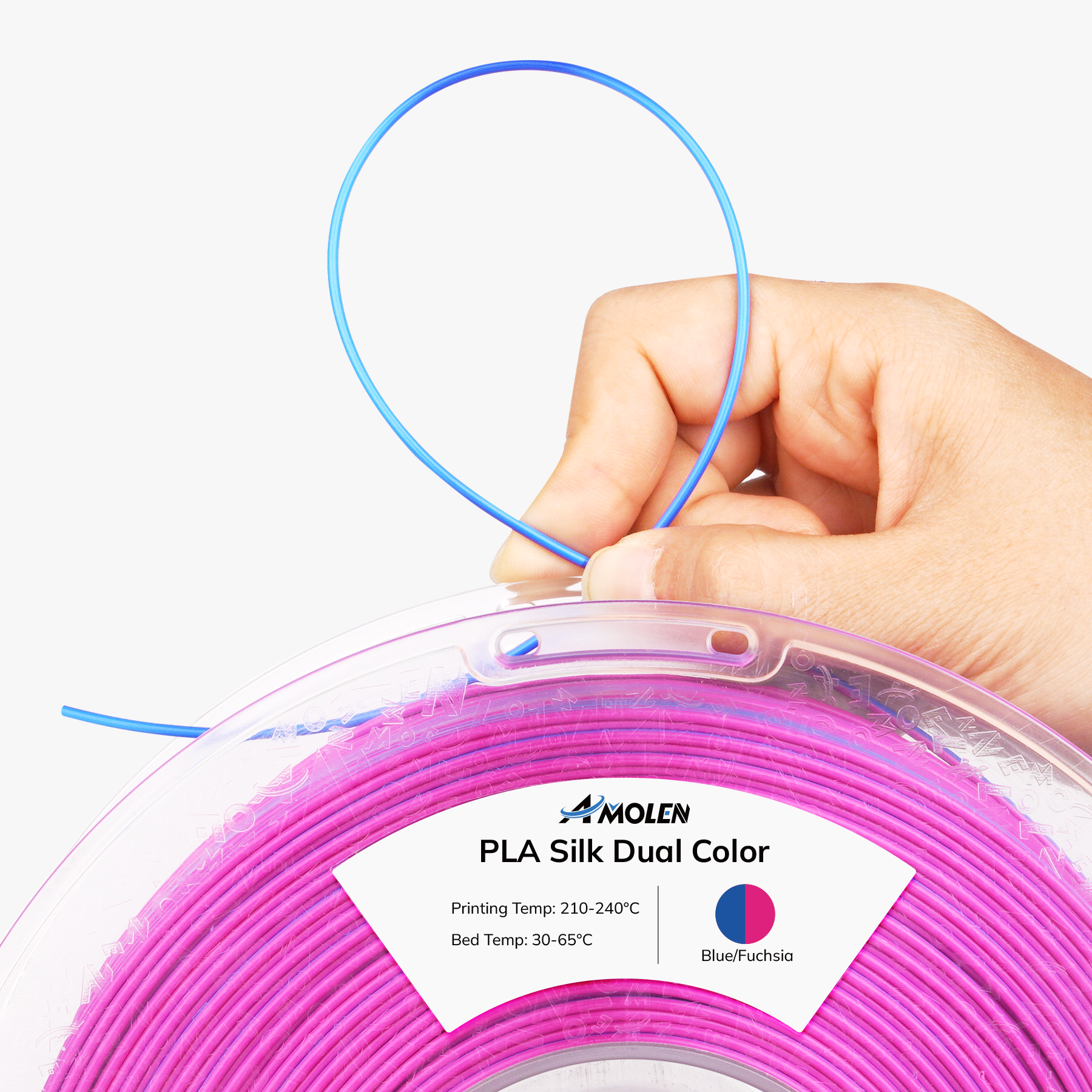 PLA Silk Dual Color Filament 1.75mm, 1KG/2.2LB