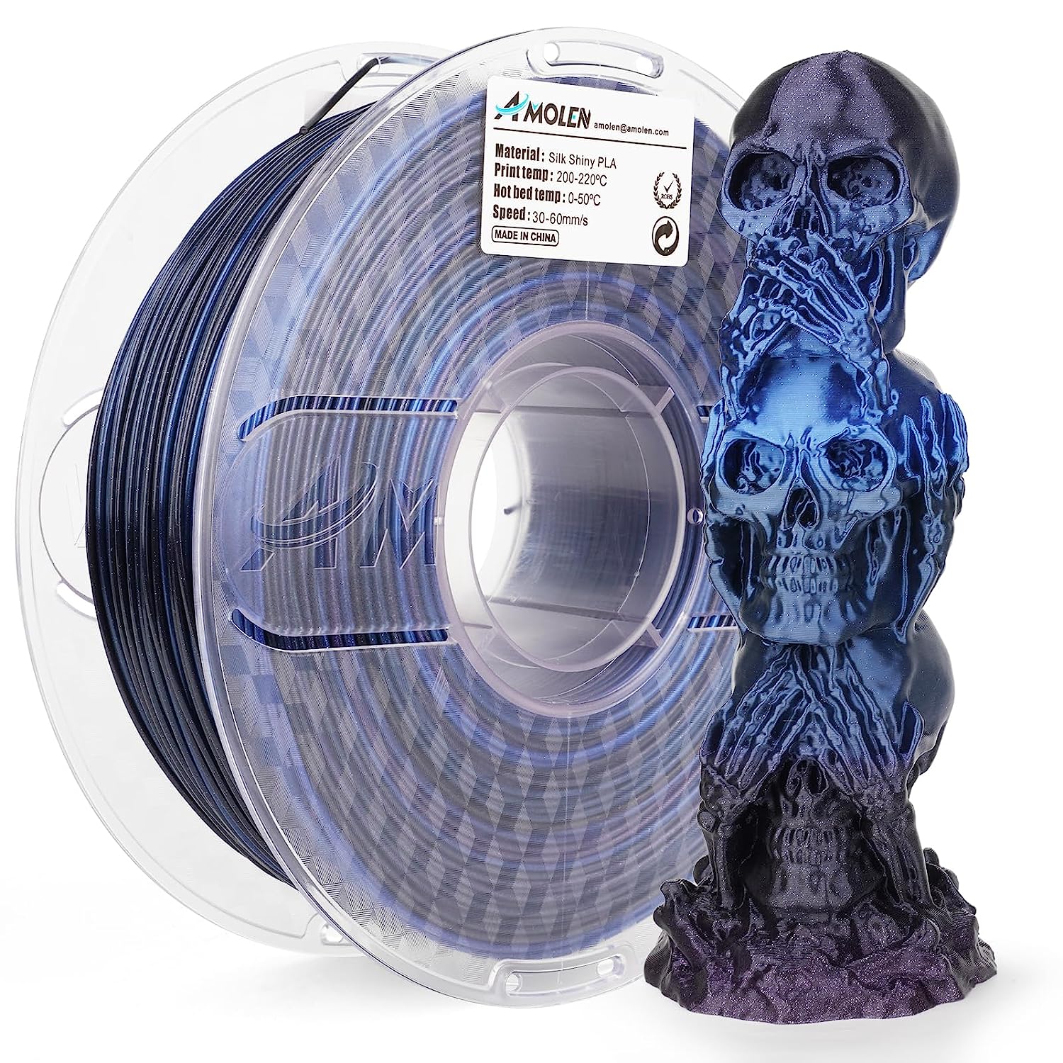 PLA Silk Shiny Gradient 1.75mm, 1KG/2.2LB