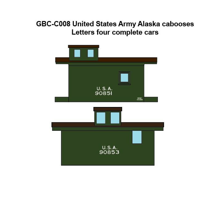 GBC-C008 United States Army Narrow Gauge Cabooses - HOn3, Sn3, On3