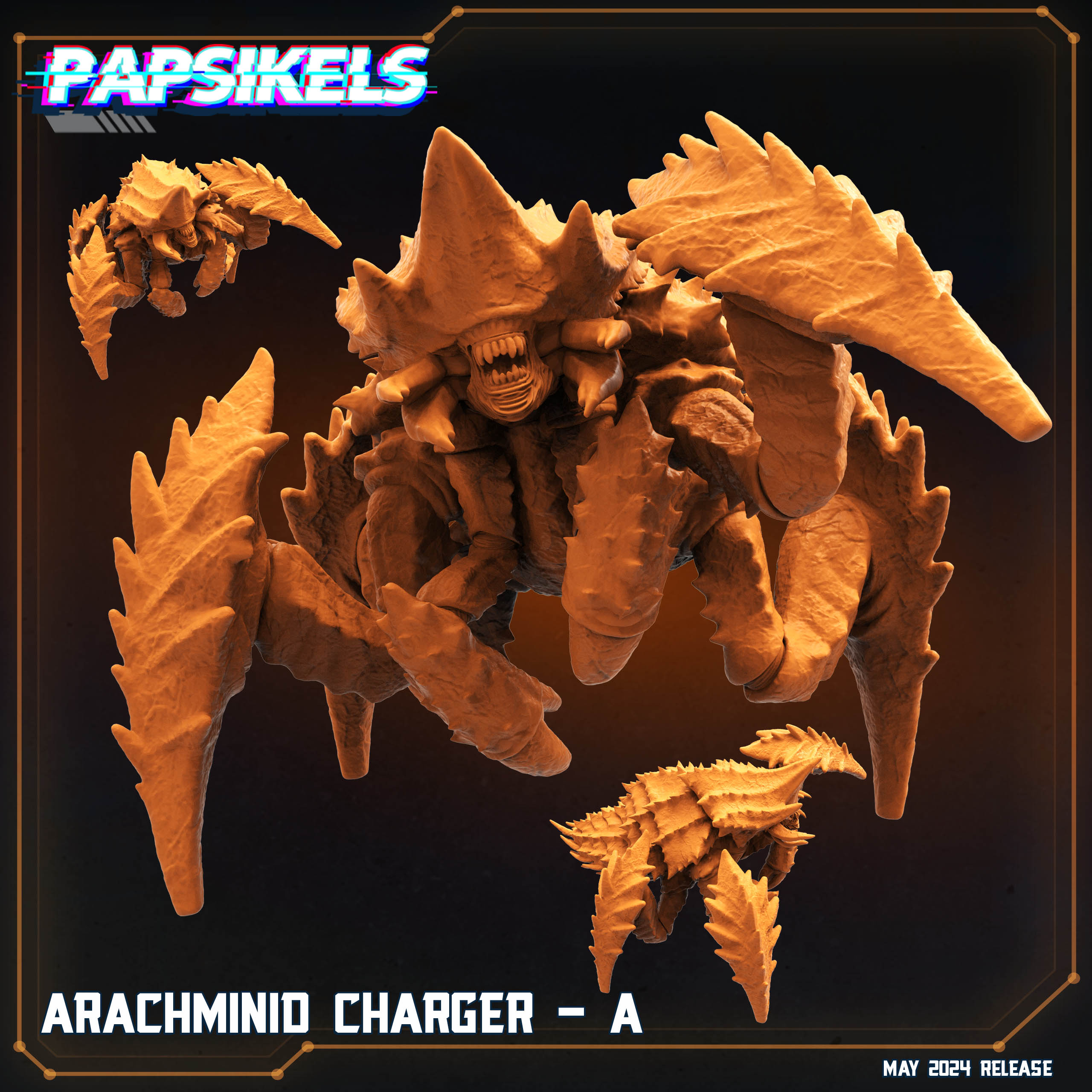 3D Printed Papsikels Arachminid Charger Set Democracy Troopers Bugs and Bots 28mm 32mm