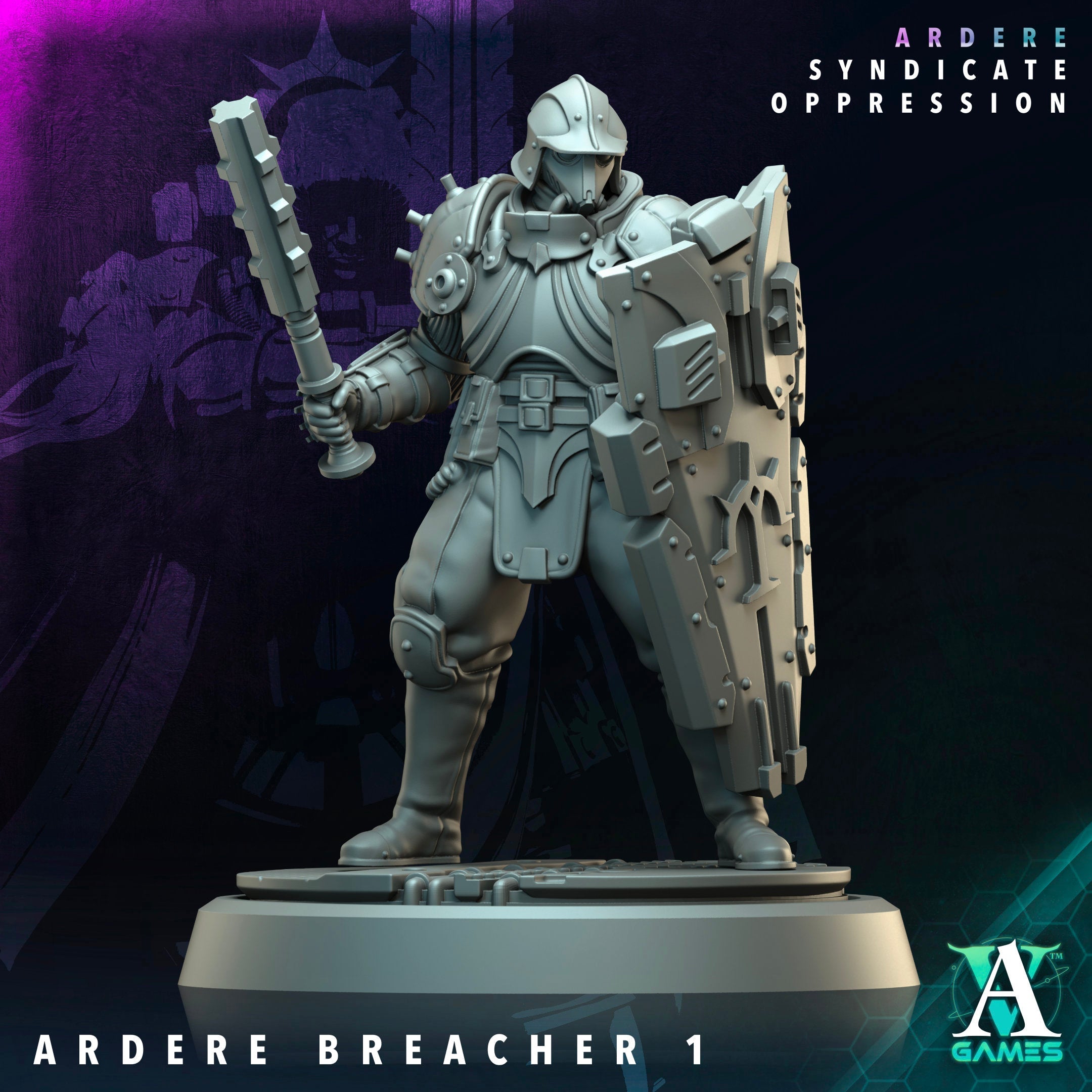 3D Printed Archvillain Games Ardere Breacher Ardere - Syndicate Oppression 28 32mm D&D