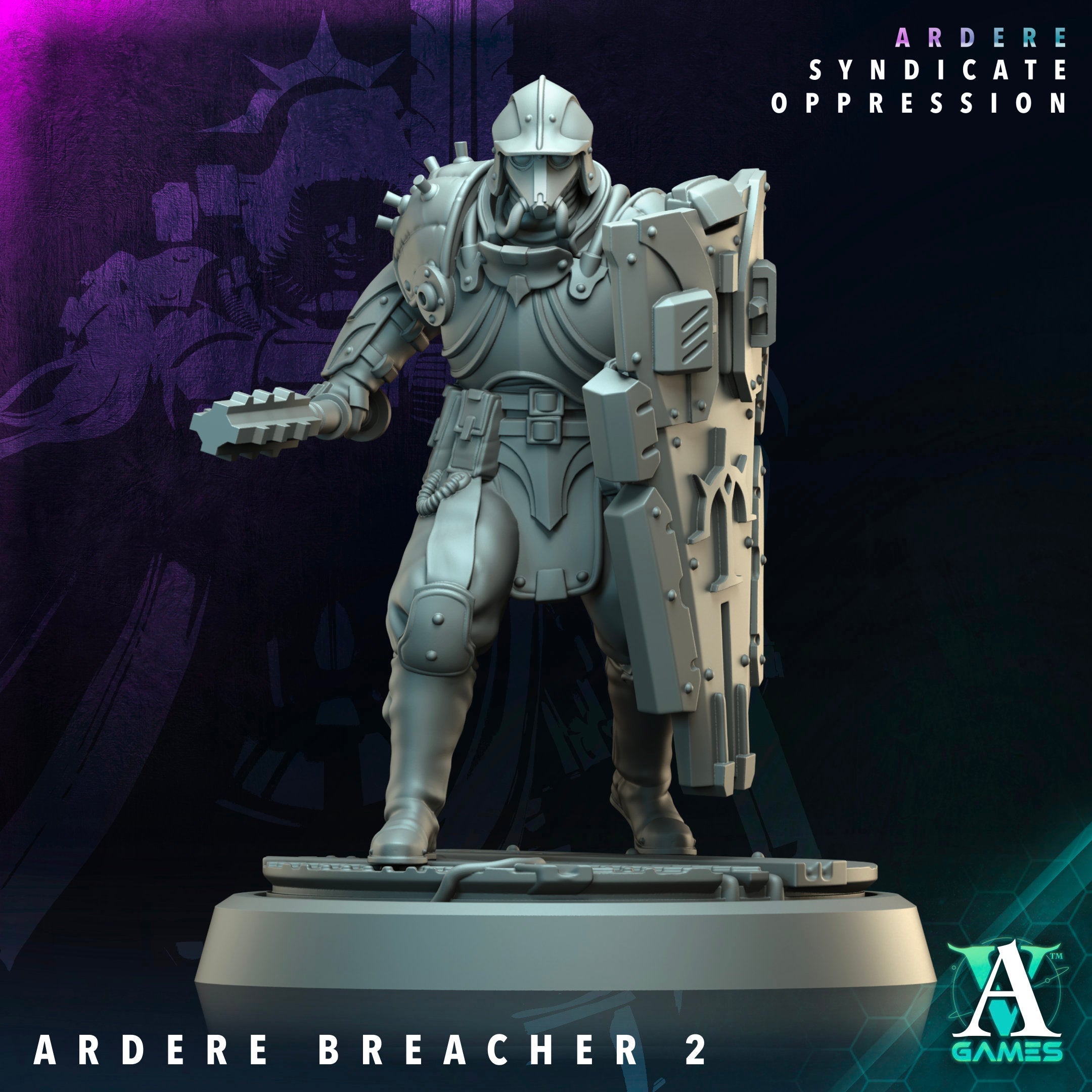 3D Printed Archvillain Games Ardere Breacher Ardere - Syndicate Oppression 28 32mm D&D