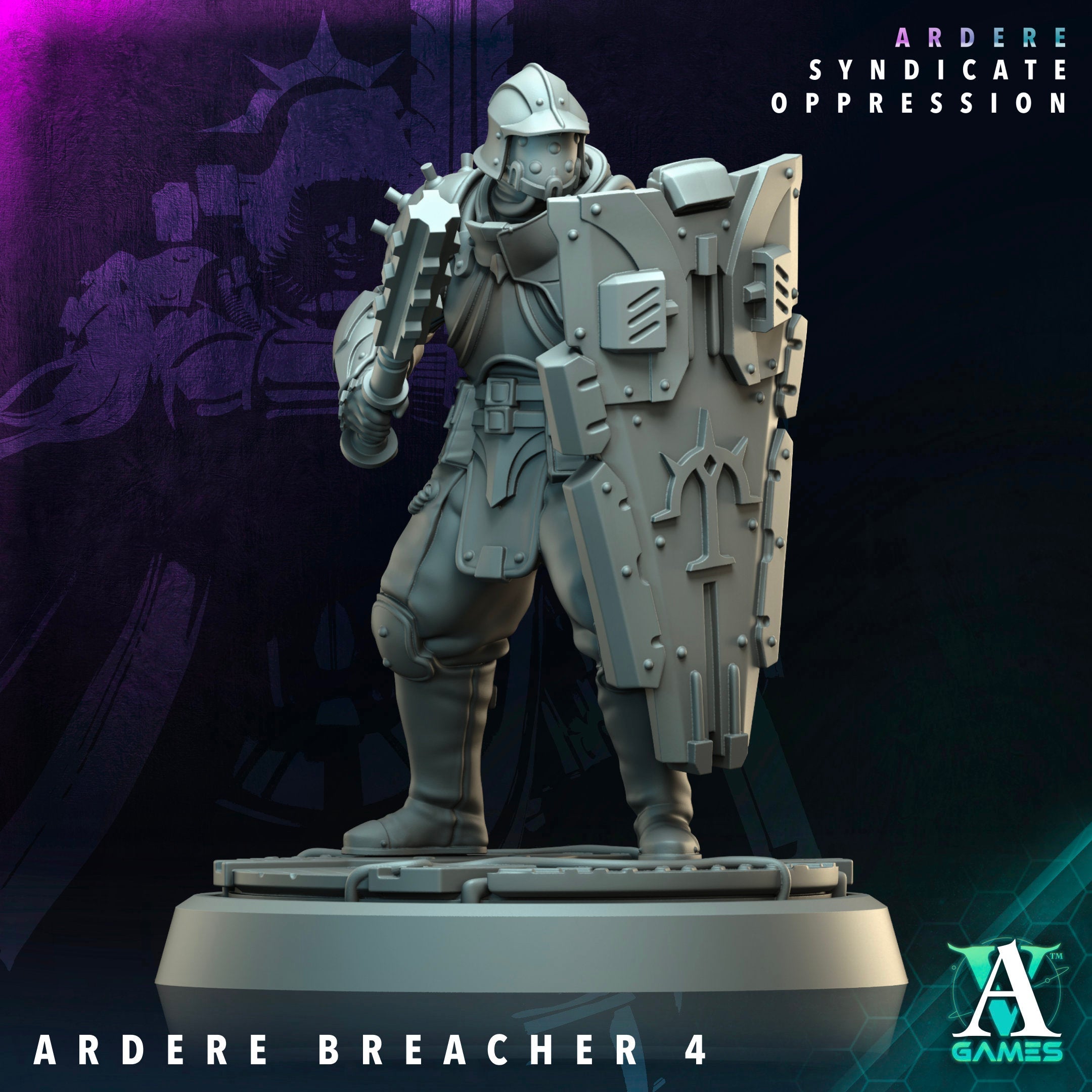 3D Printed Archvillain Games Ardere Breacher Ardere - Syndicate Oppression 28 32mm D&D