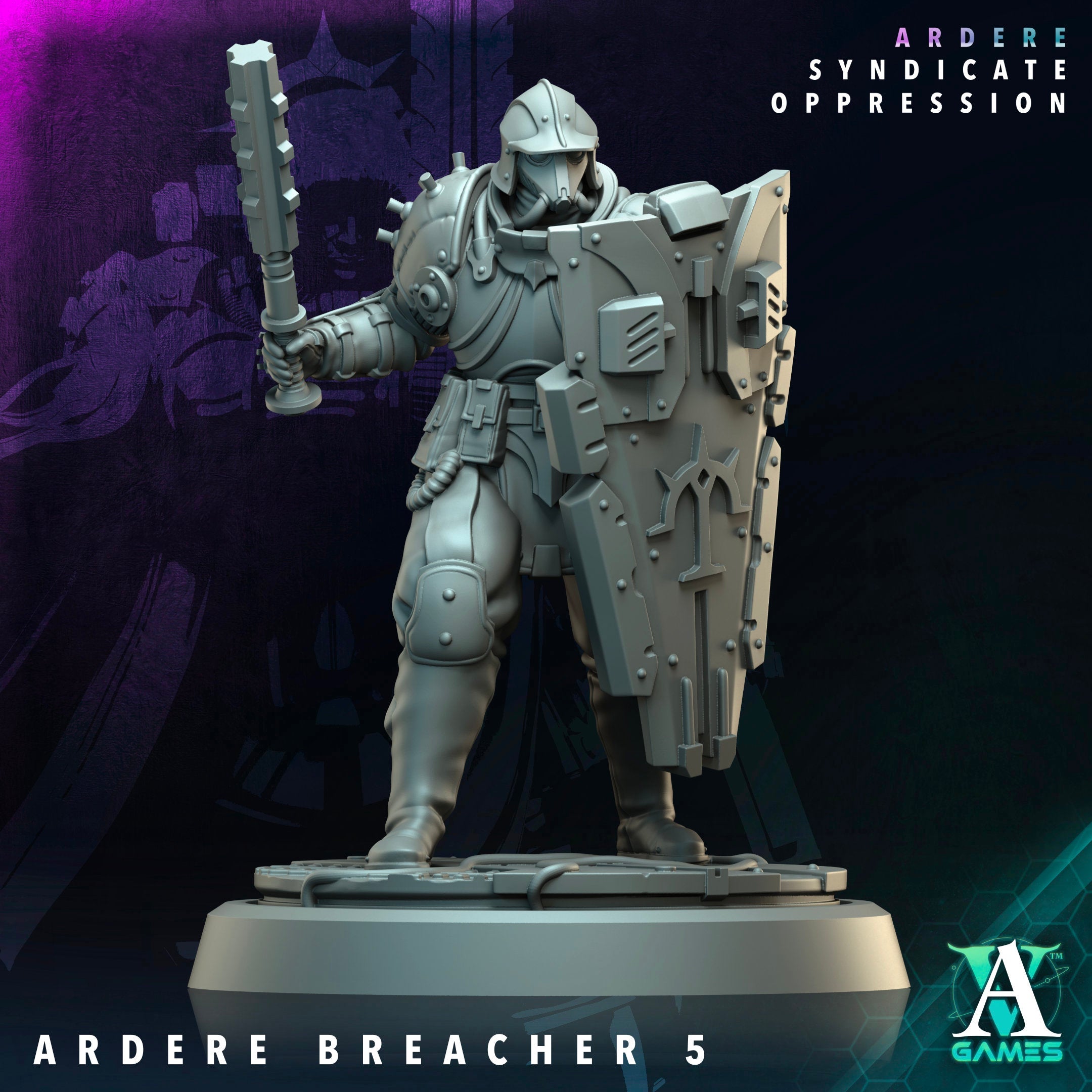 3D Printed Archvillain Games Ardere Breacher Ardere - Syndicate Oppression 28 32mm D&D