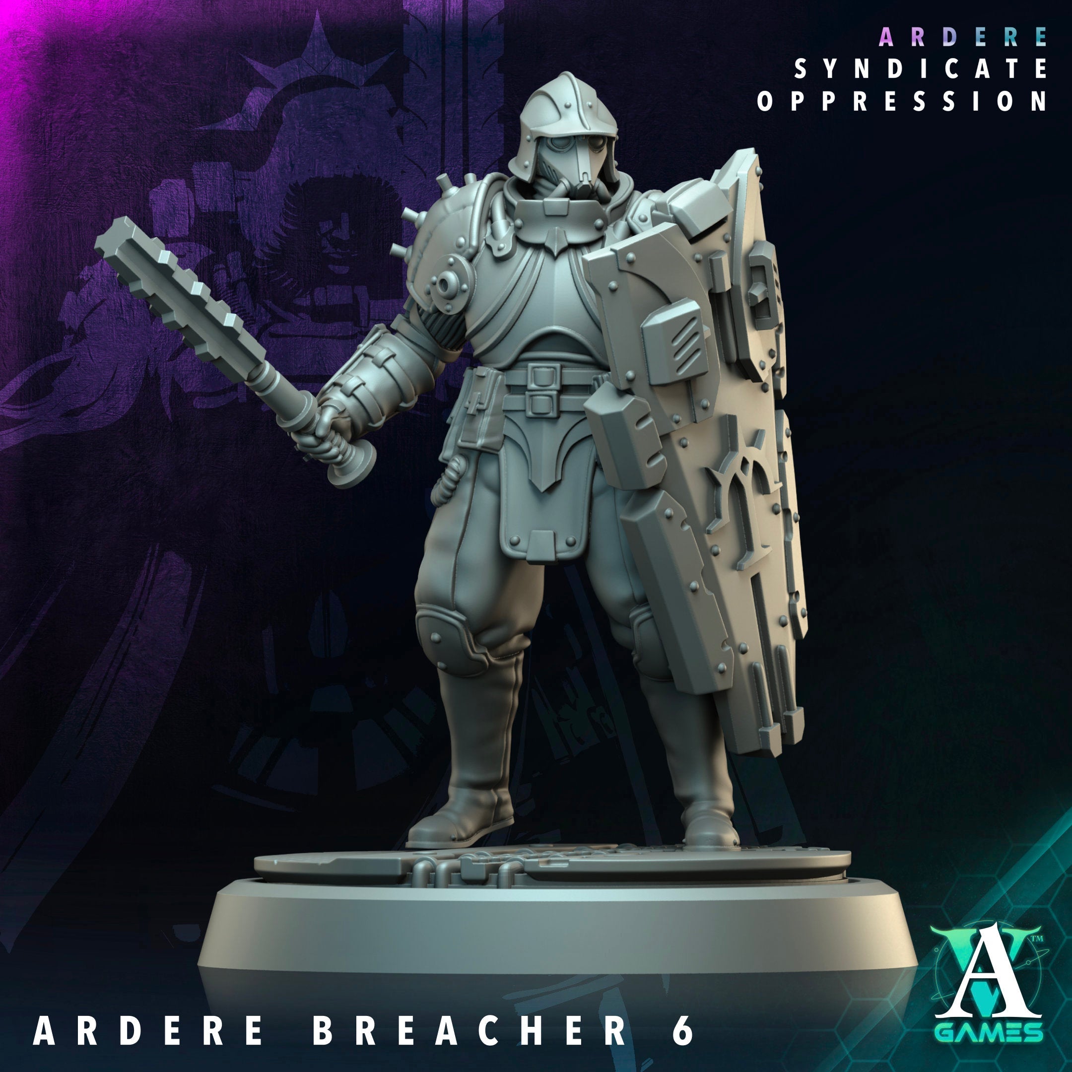 3D Printed Archvillain Games Ardere Breacher Ardere - Syndicate Oppression 28 32mm D&D