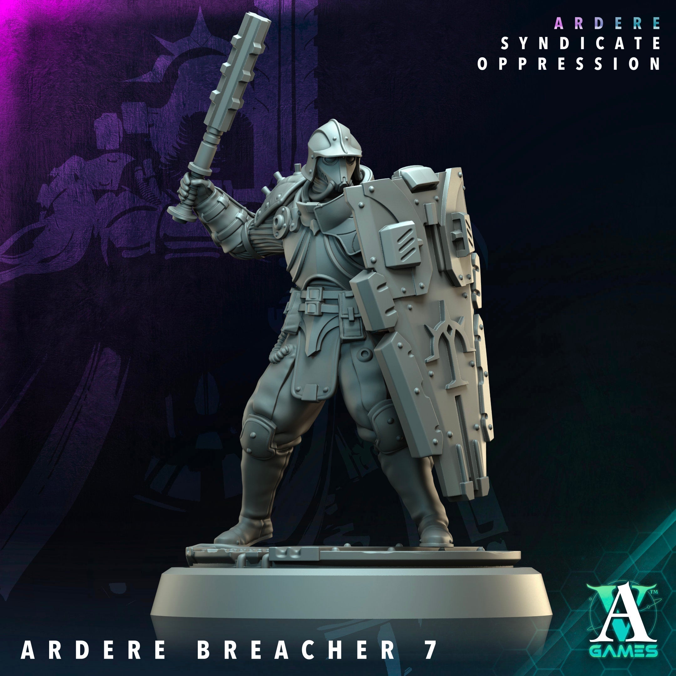 3D Printed Archvillain Games Ardere Breacher Ardere - Syndicate Oppression 28 32mm D&D