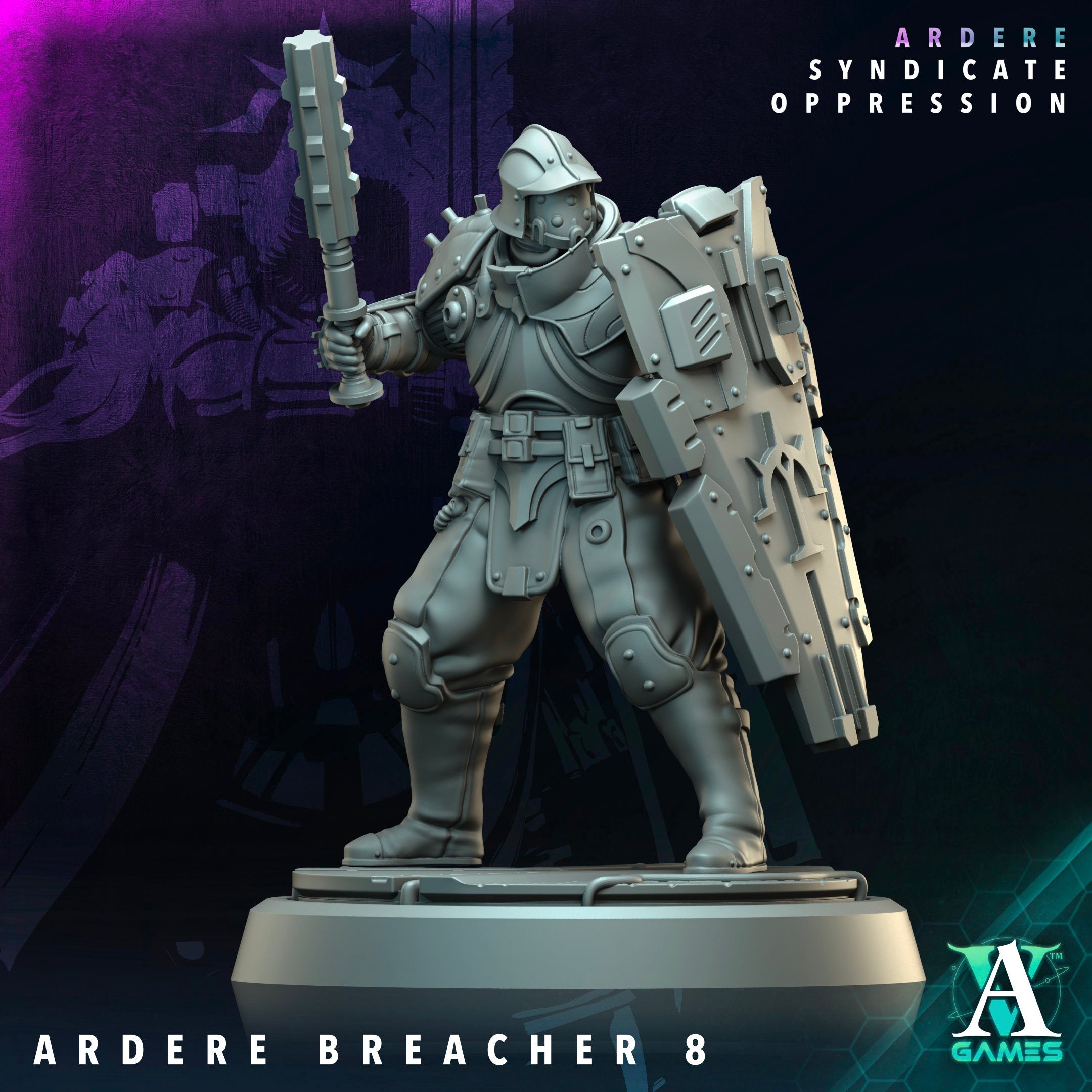 3D Printed Archvillain Games Ardere Breacher Ardere - Syndicate Oppression 28 32mm D&D