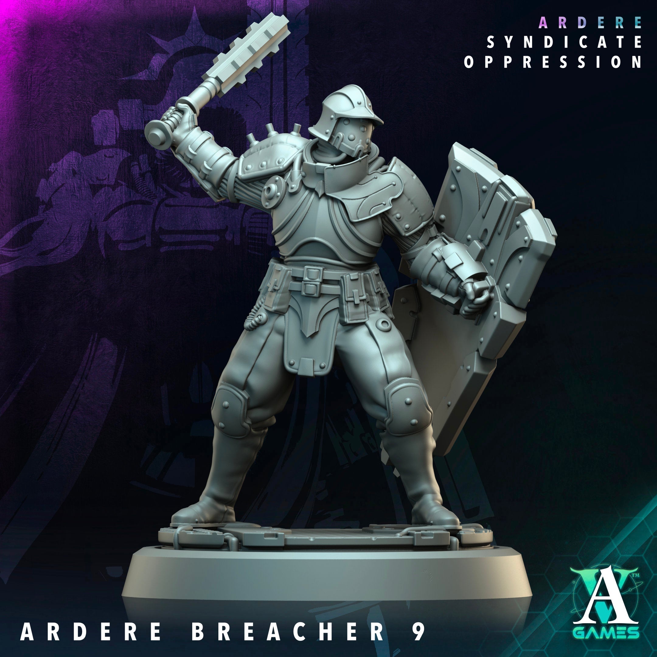3D Printed Archvillain Games Ardere Breacher Ardere - Syndicate Oppression 28 32mm D&D