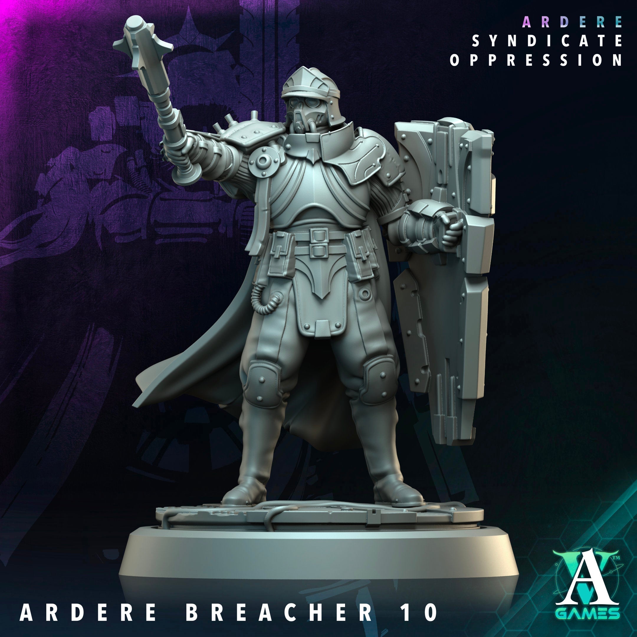 3D Printed Archvillain Games Ardere Breacher Ardere - Syndicate Oppression 28 32mm D&D