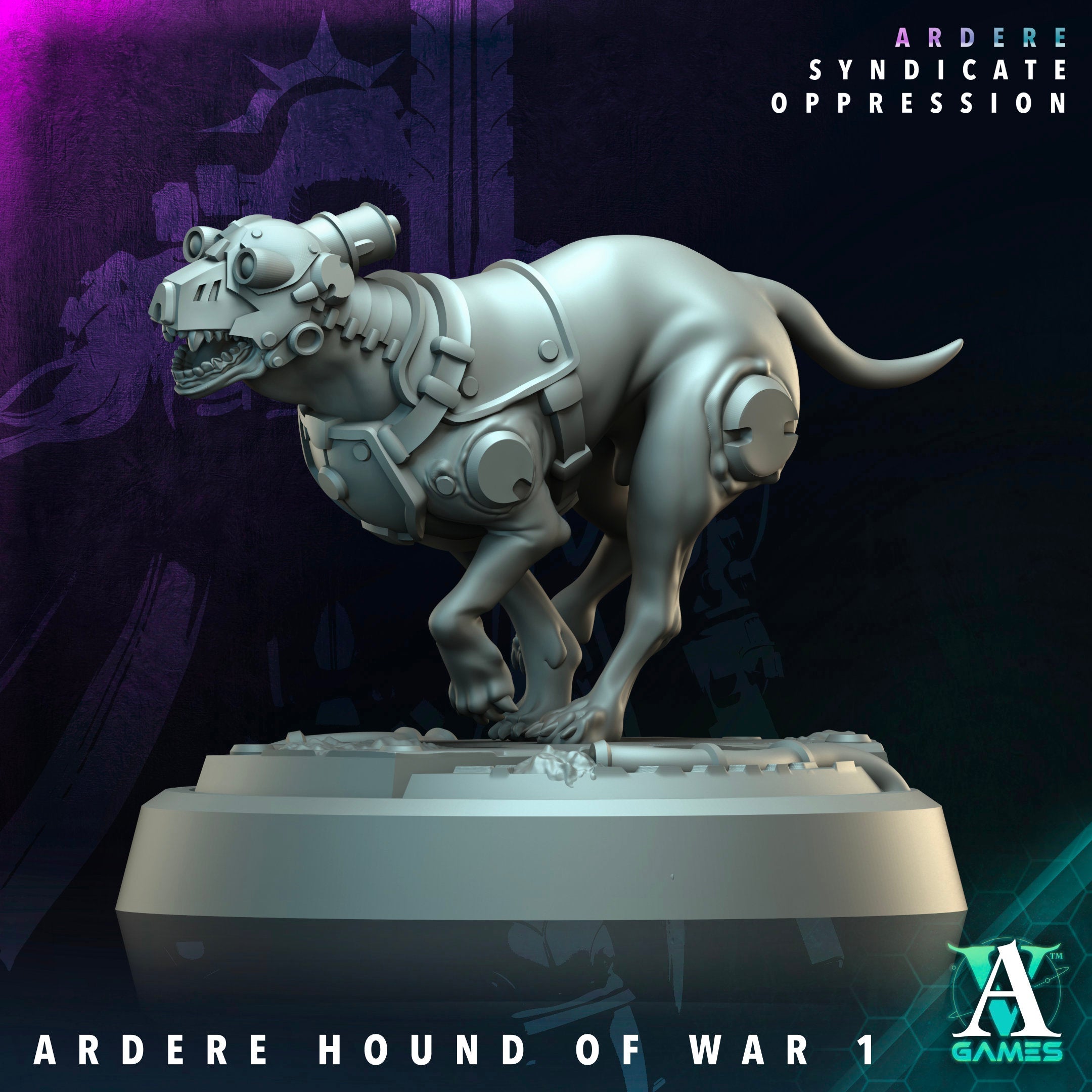 3D Printed Archvillain Games Ardere Hound of War Ardere - Syndicate Oppression 28 32mm D&D