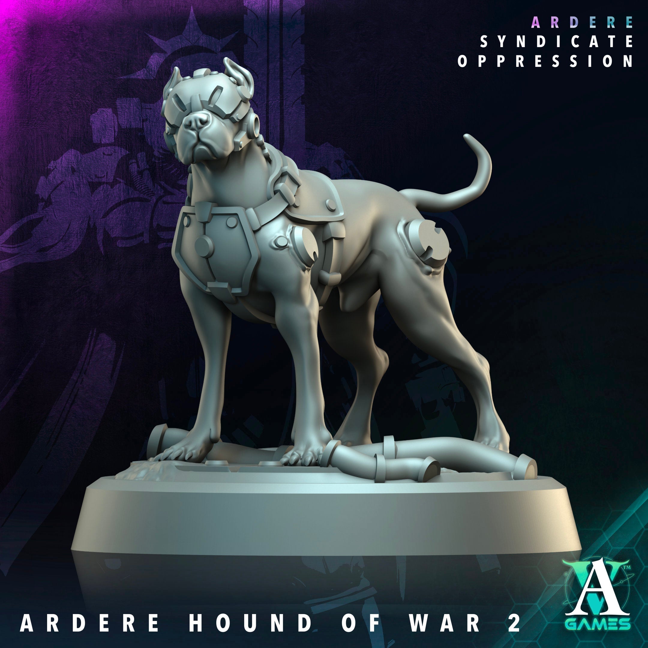 3D Printed Archvillain Games Ardere Hound of War Ardere - Syndicate Oppression 28 32mm D&D
