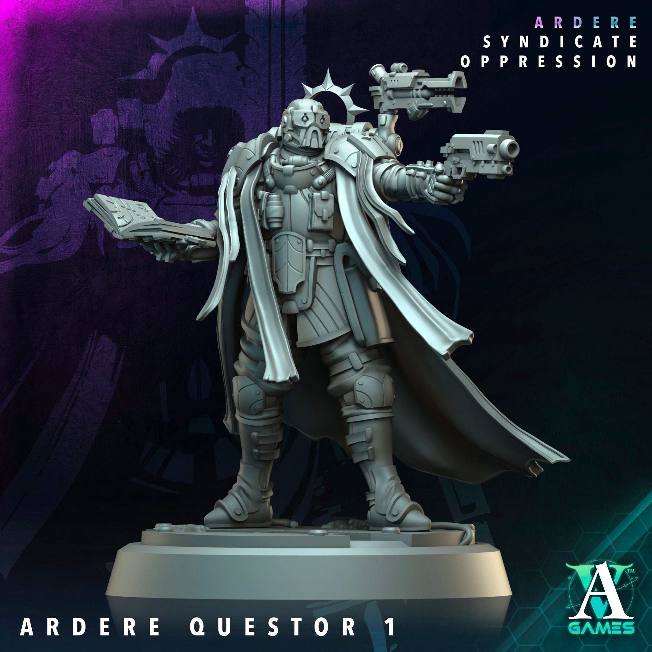 3D Printed Archvillain Games Ardere Questor Ardere - Syndicate Oppression 28 32mm D&D
