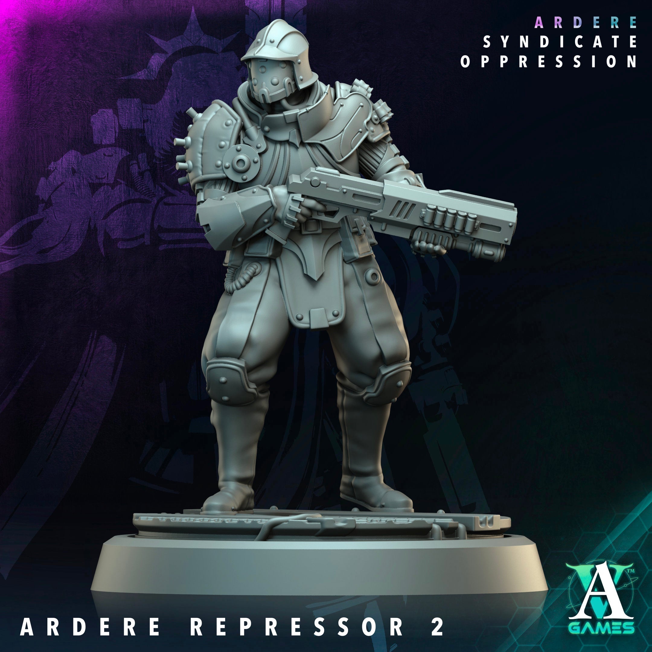 3D Printed Archvillain Games Ardere Repressor Ardere - Syndicate Oppression 28 32mm D&D