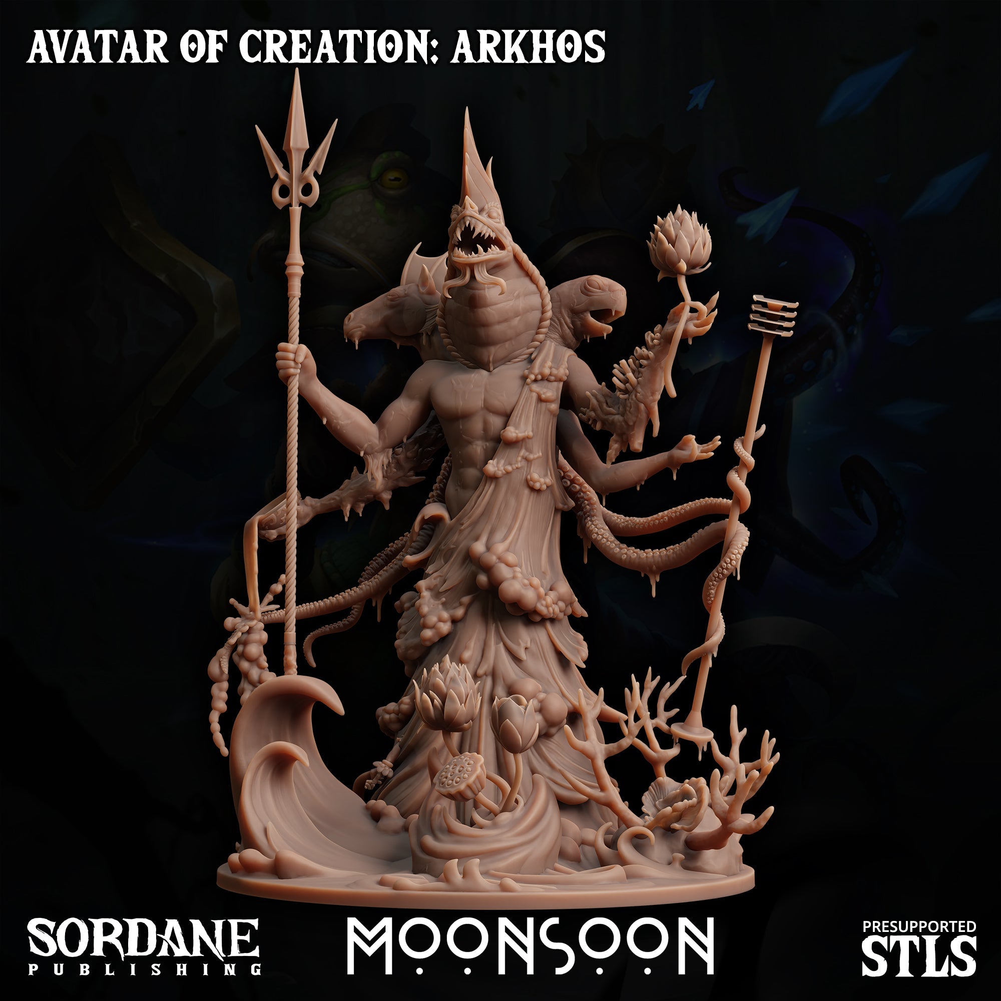 3D Printed Sordane Publishing Avatar of Creation Arkhos Moonsoon 28 32mm D&D