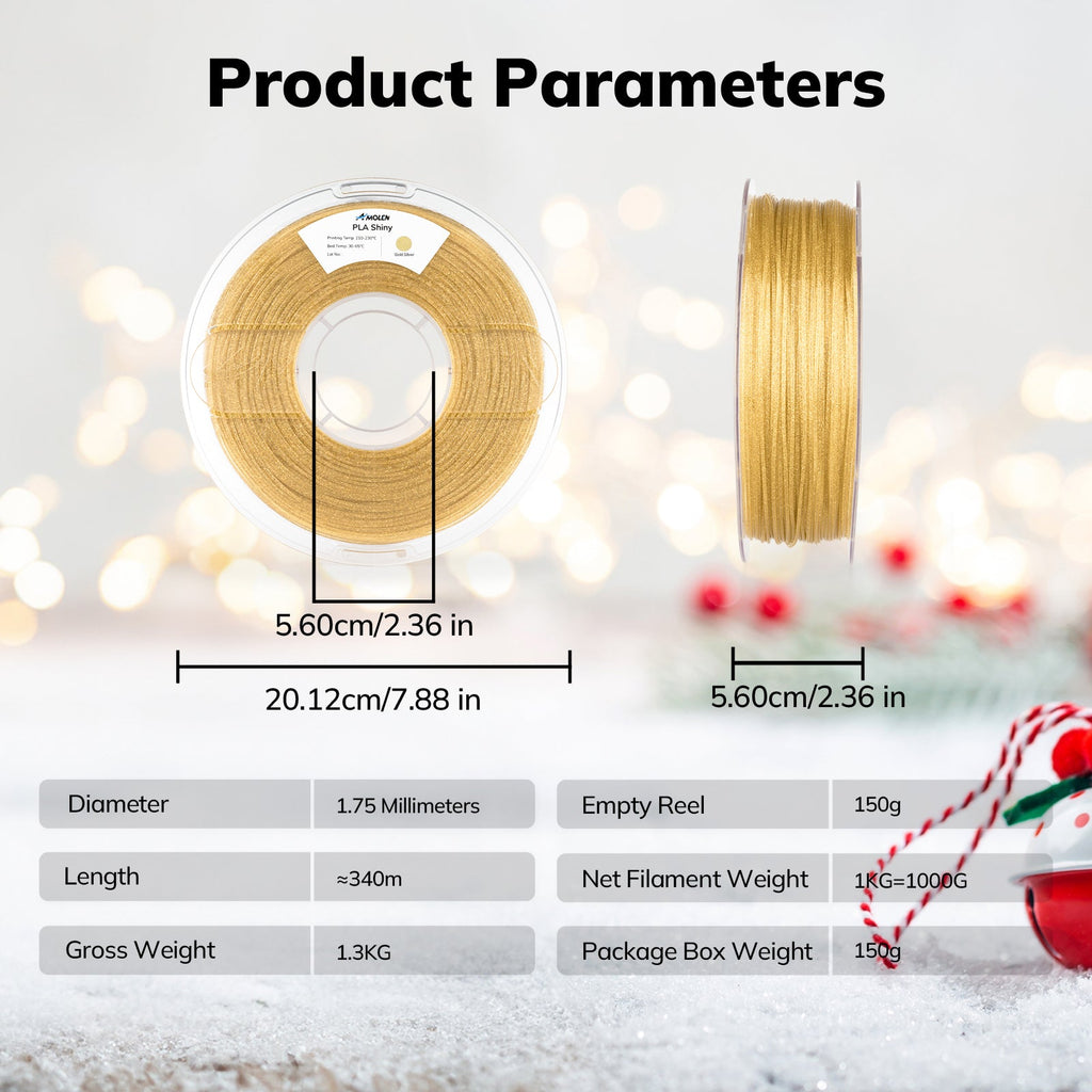 PLA Shiny Glitter Variety Pack (2x1KG) - 1.75MM