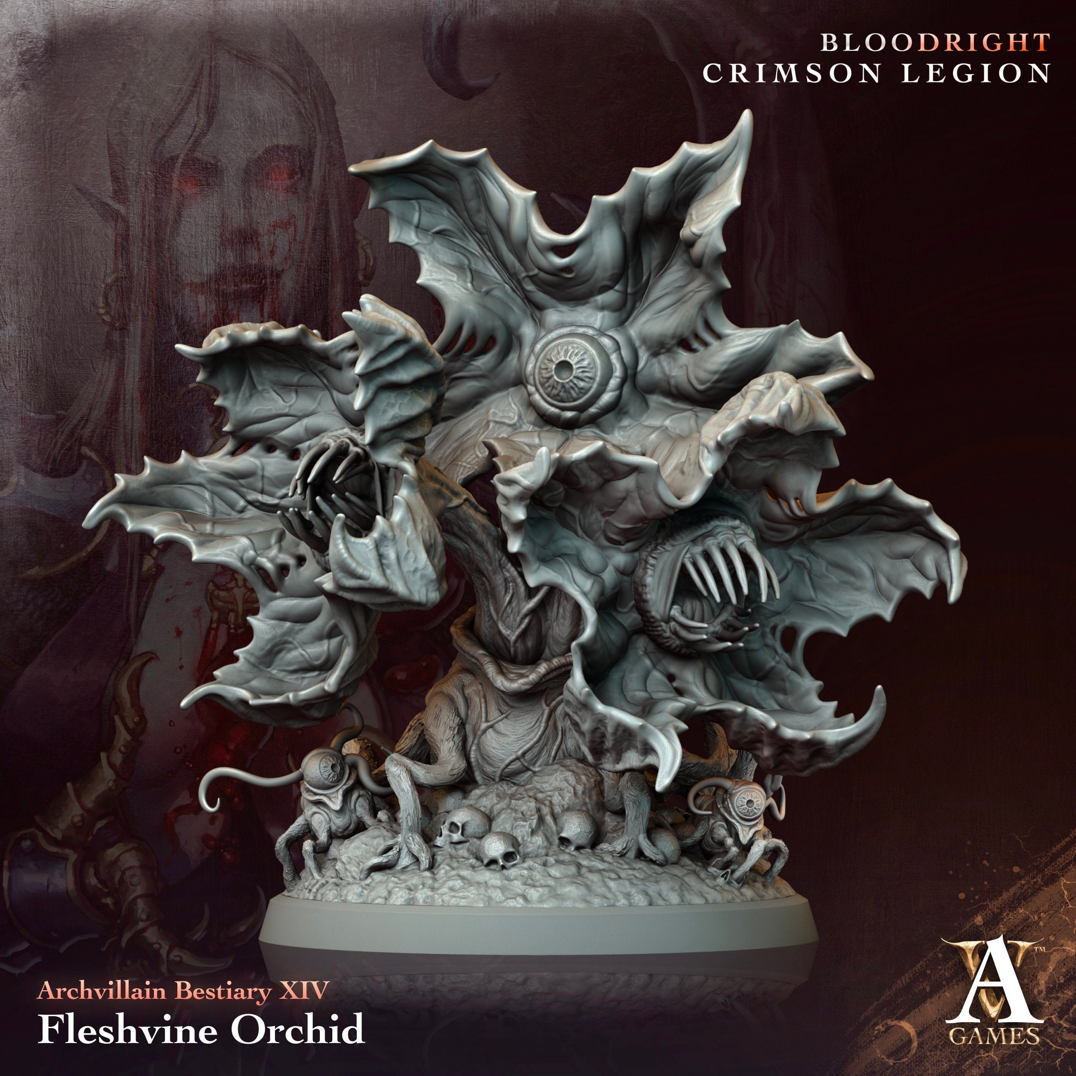 3D Printed Archvillain Games Archvillain Bestiary Vol. XIV Fleshvine Orchid 28 32mm D&D