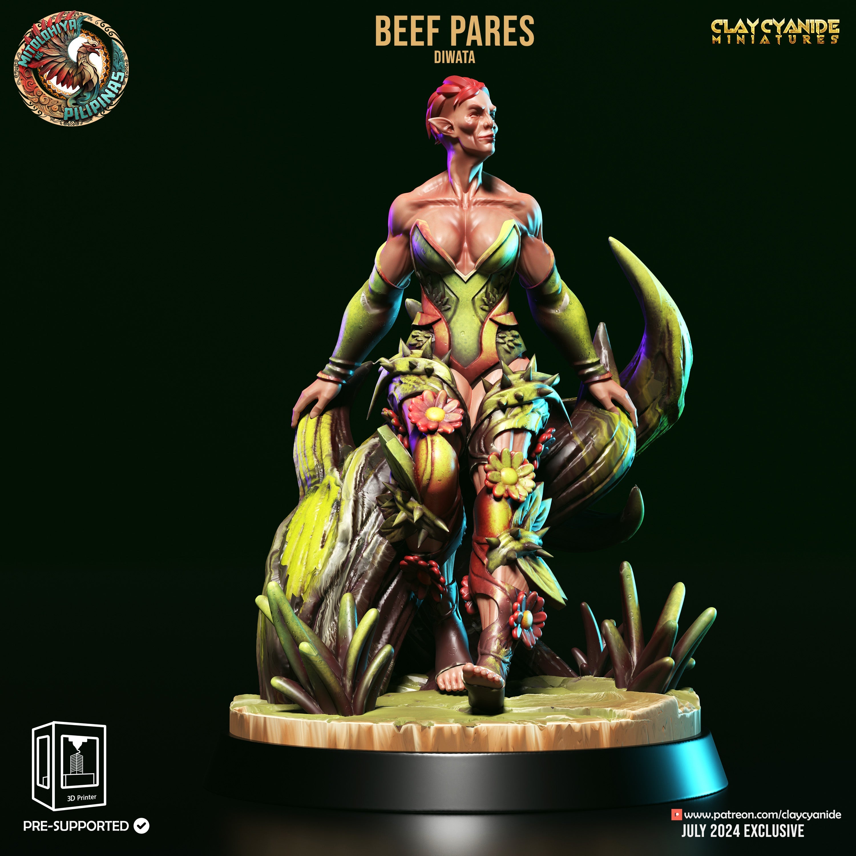 3D Printed Clay Cyanide Diwata Set Philippine Mythology 28 32 mm D&D