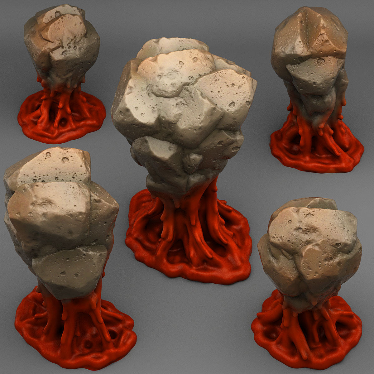 3D Printed Fantastic Plants and Rocks Blood Rocks 28mm - 32mm D&D Wargaming