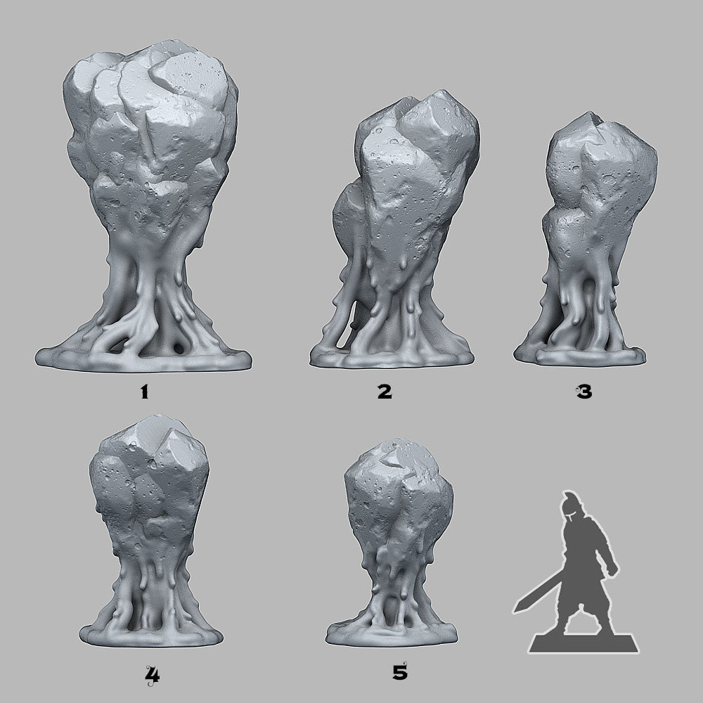 3D Printed Fantastic Plants and Rocks Blood Rocks 28mm - 32mm D&D Wargaming