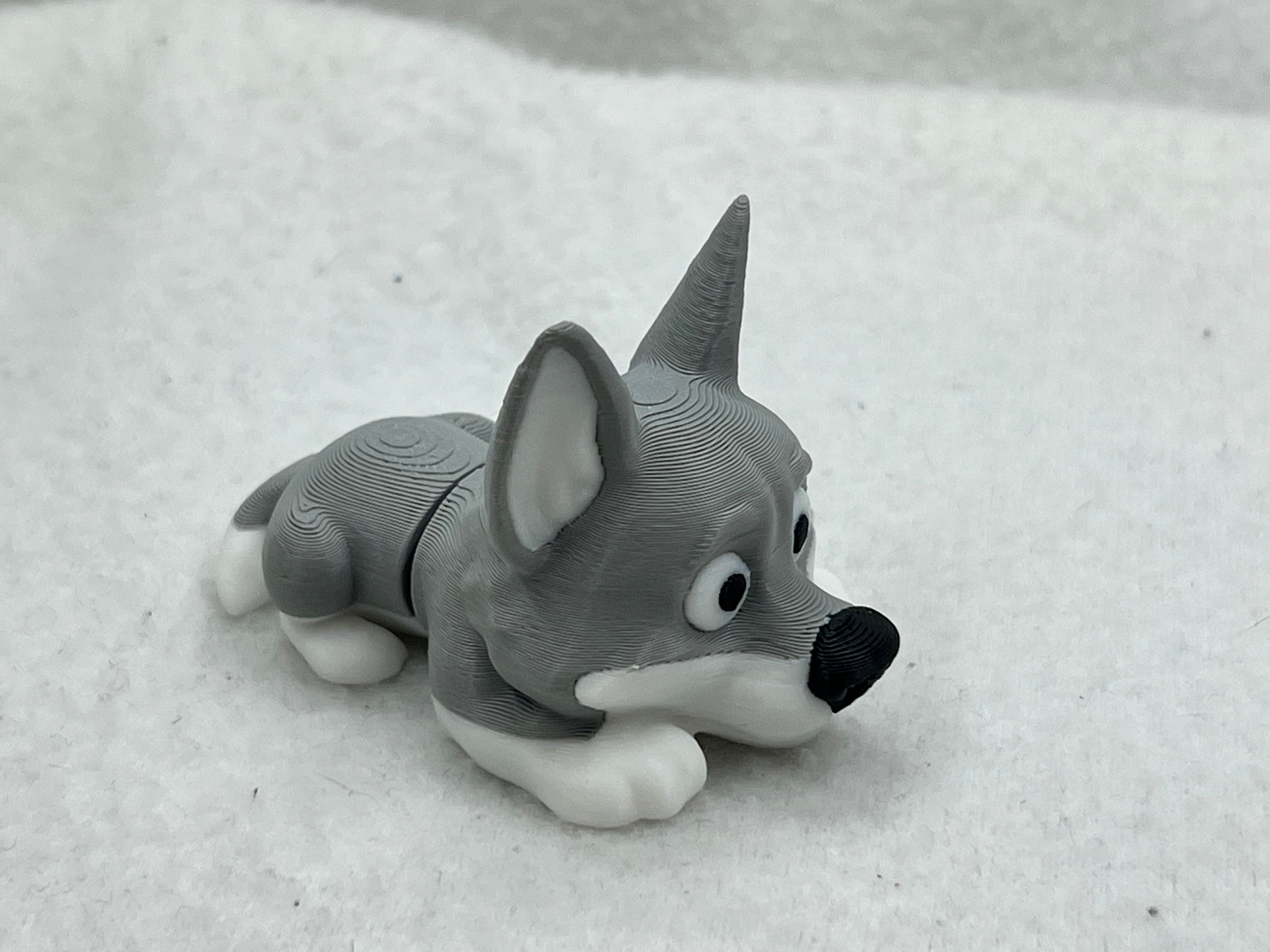 Flexible Articulated Wolf Toy 3D Printed Animal Figurine